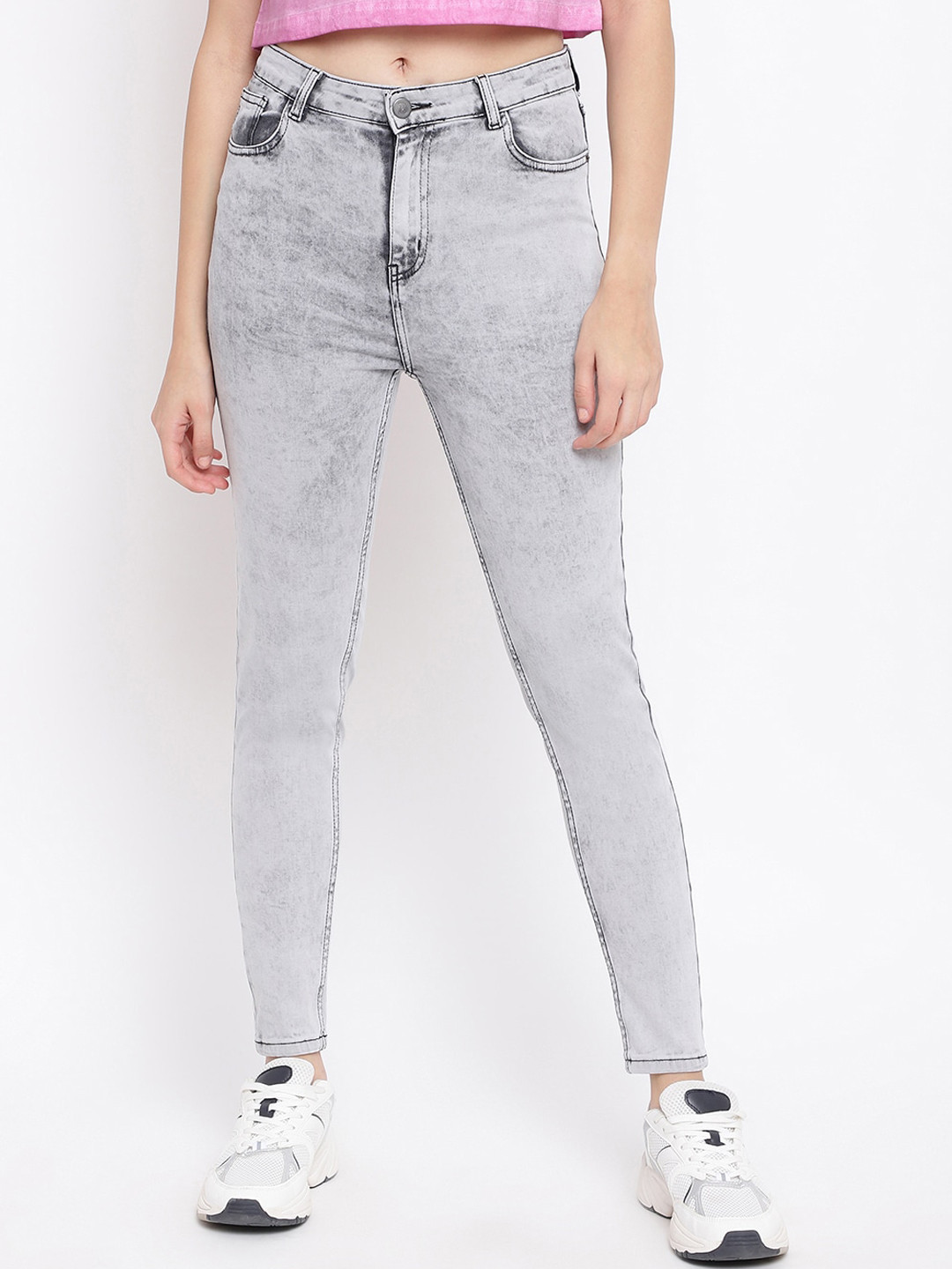 

Belliskey Women Grey Slim Fit Heavy Fade Jeans