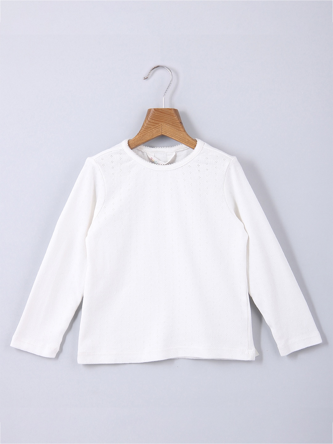

Beebay Girls White Pure Cotton T-shirt