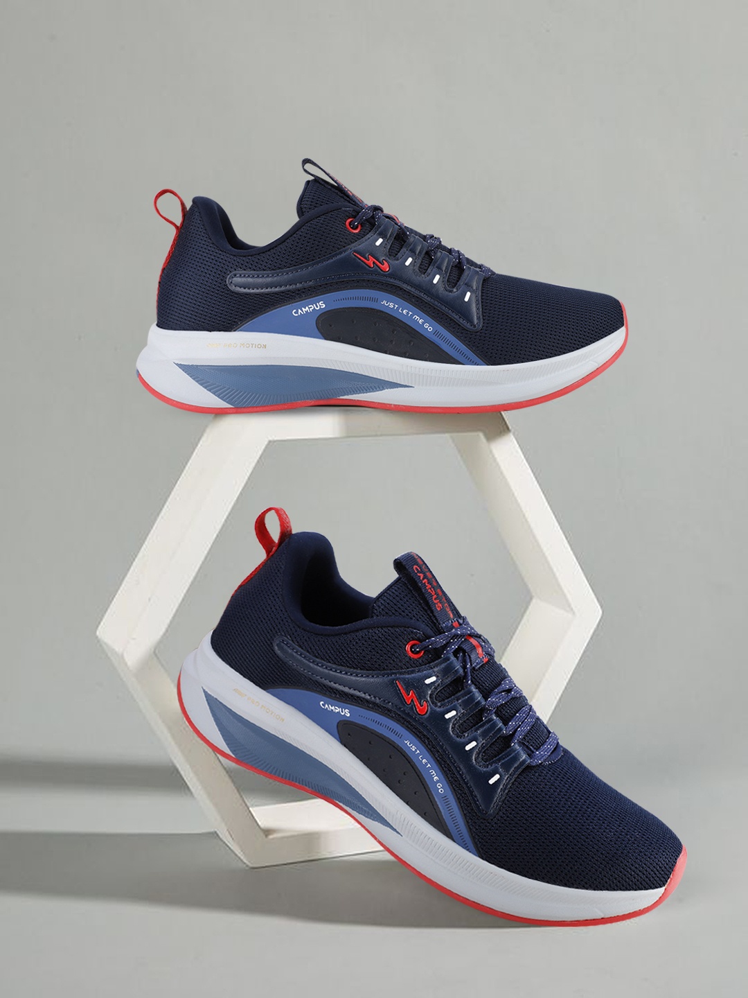 

Campus Men Mesh Running Shoes, Navy blue