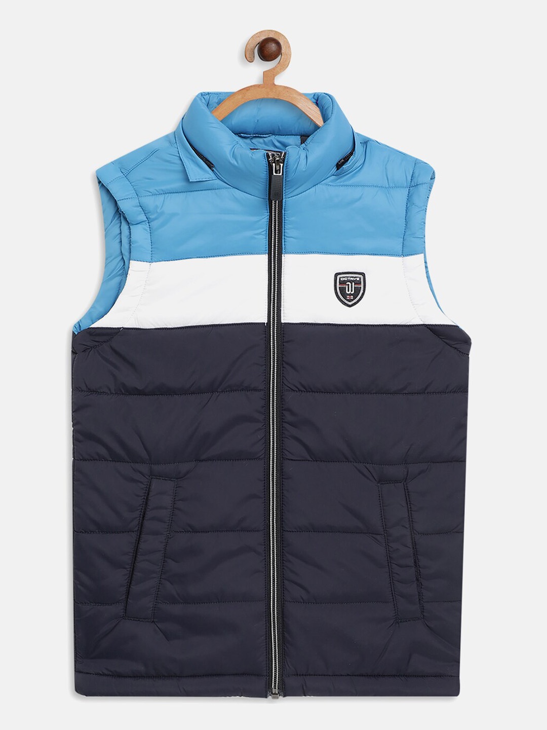 

Octave Boys Navy Blue Colourblocked Puffer Jacket