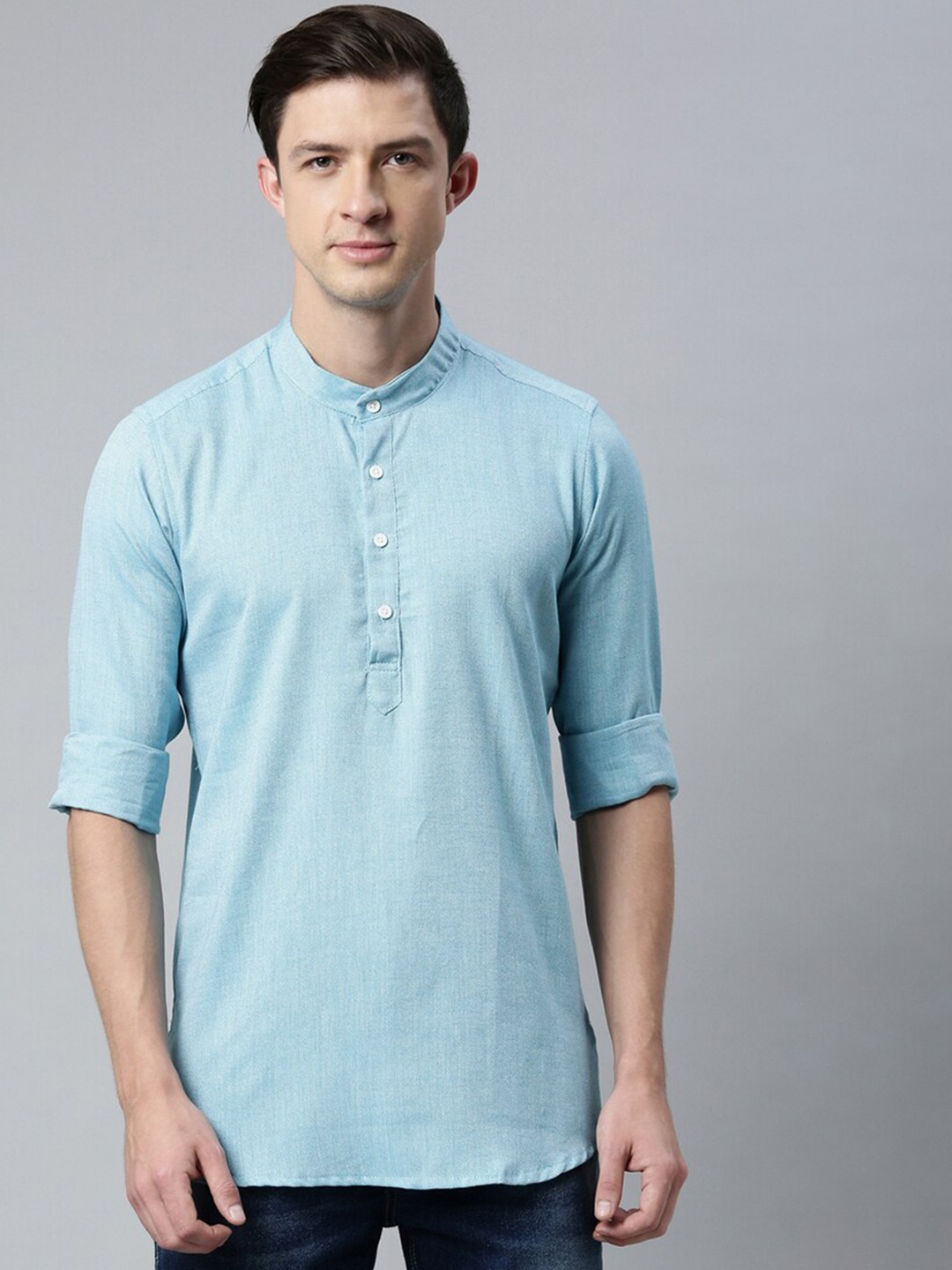 

Cross Court Men Blue Cotton Kurta