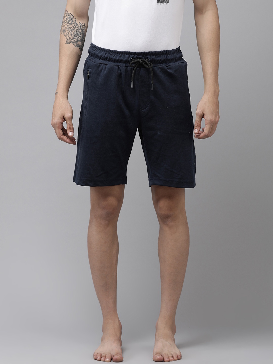 

FCUK Men Navy Blue Solid Lounge Shorts