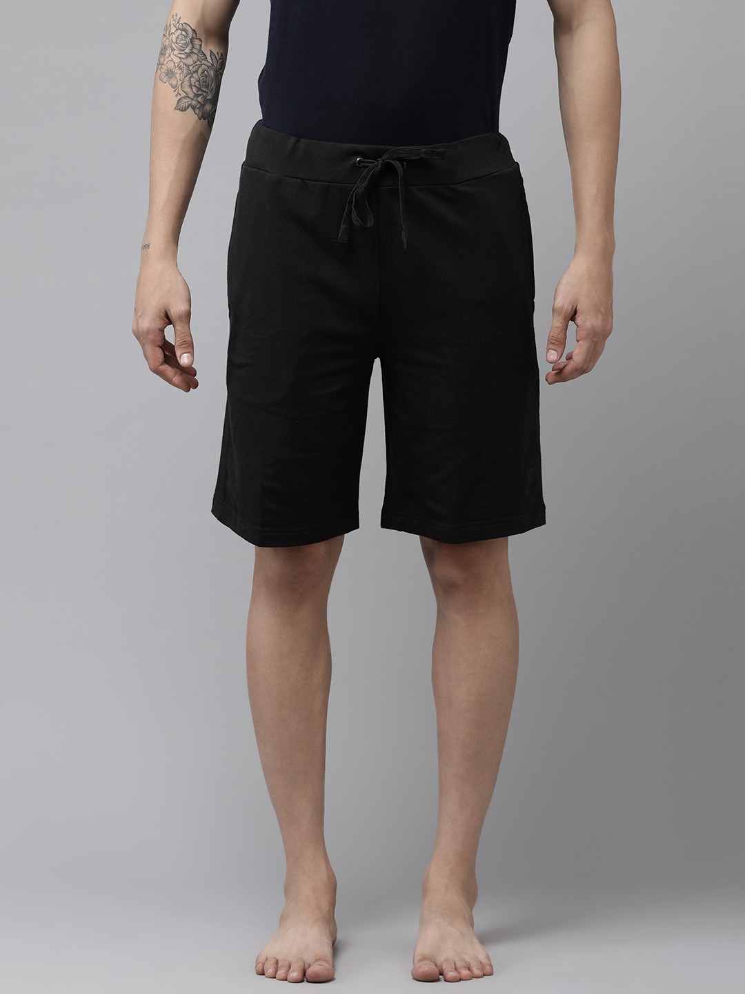 

FCUK Men Black Solid Lounge Shorts