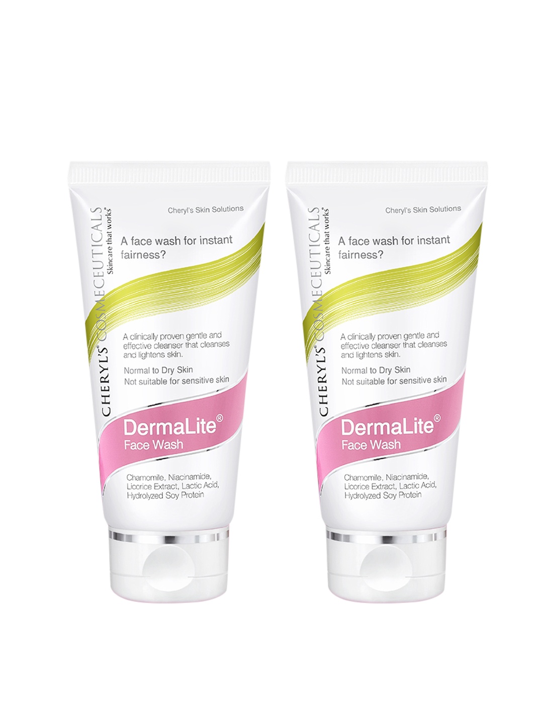 

Cheryls Cosmeceuticals Set of 2 DermaBright Face Wash for Normal to Dry Skin - 50g each, White