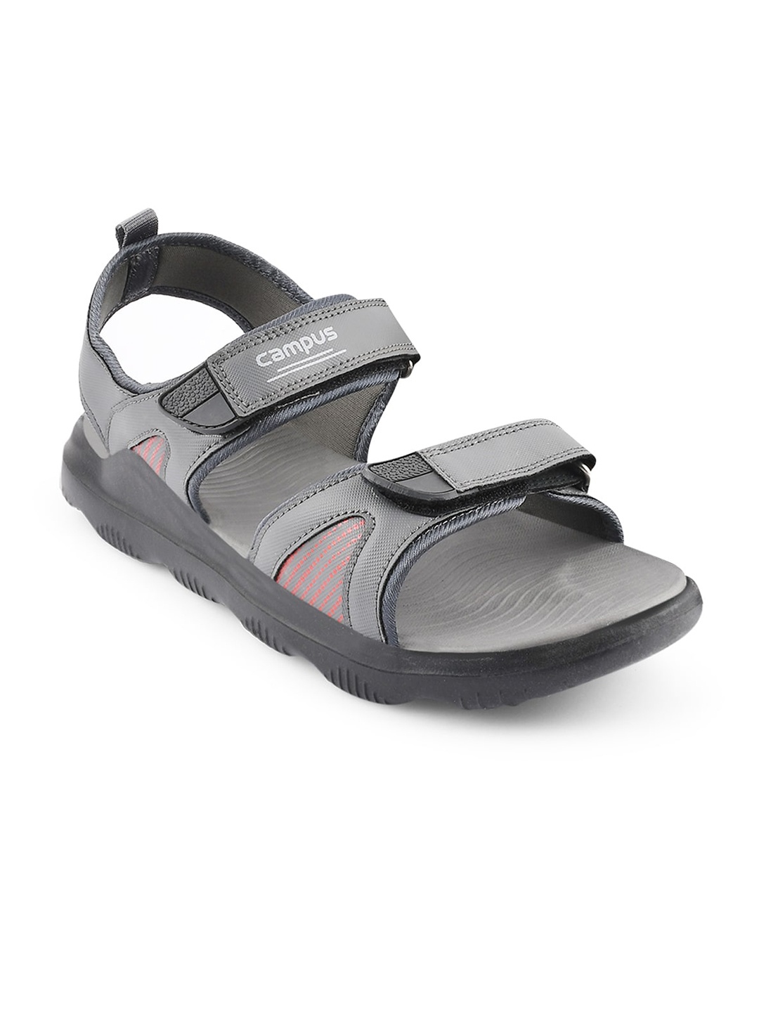 

Campus Men Grey Solid Sports Sandals