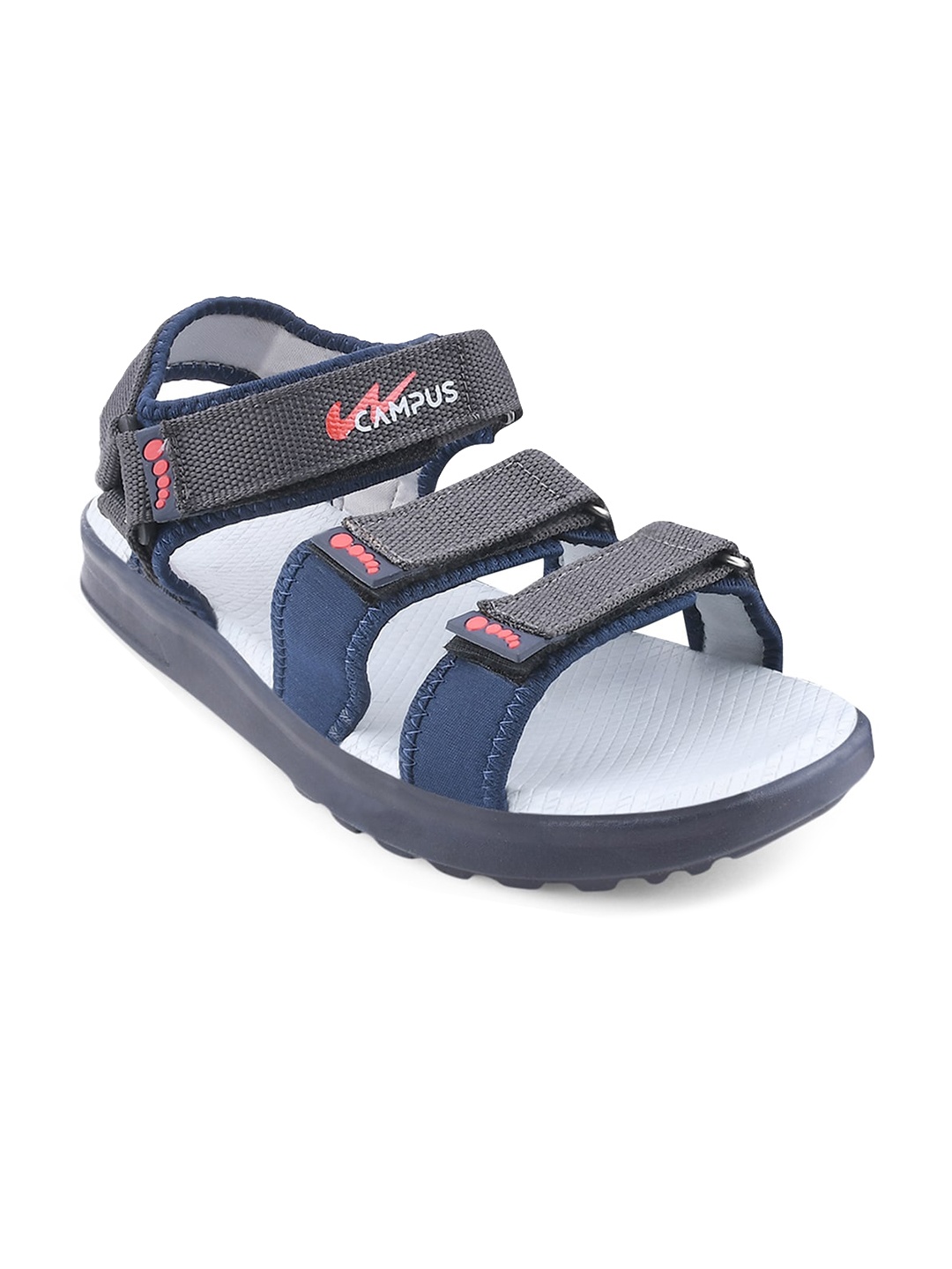 

Campus Men Grey Solid Sports Sandals