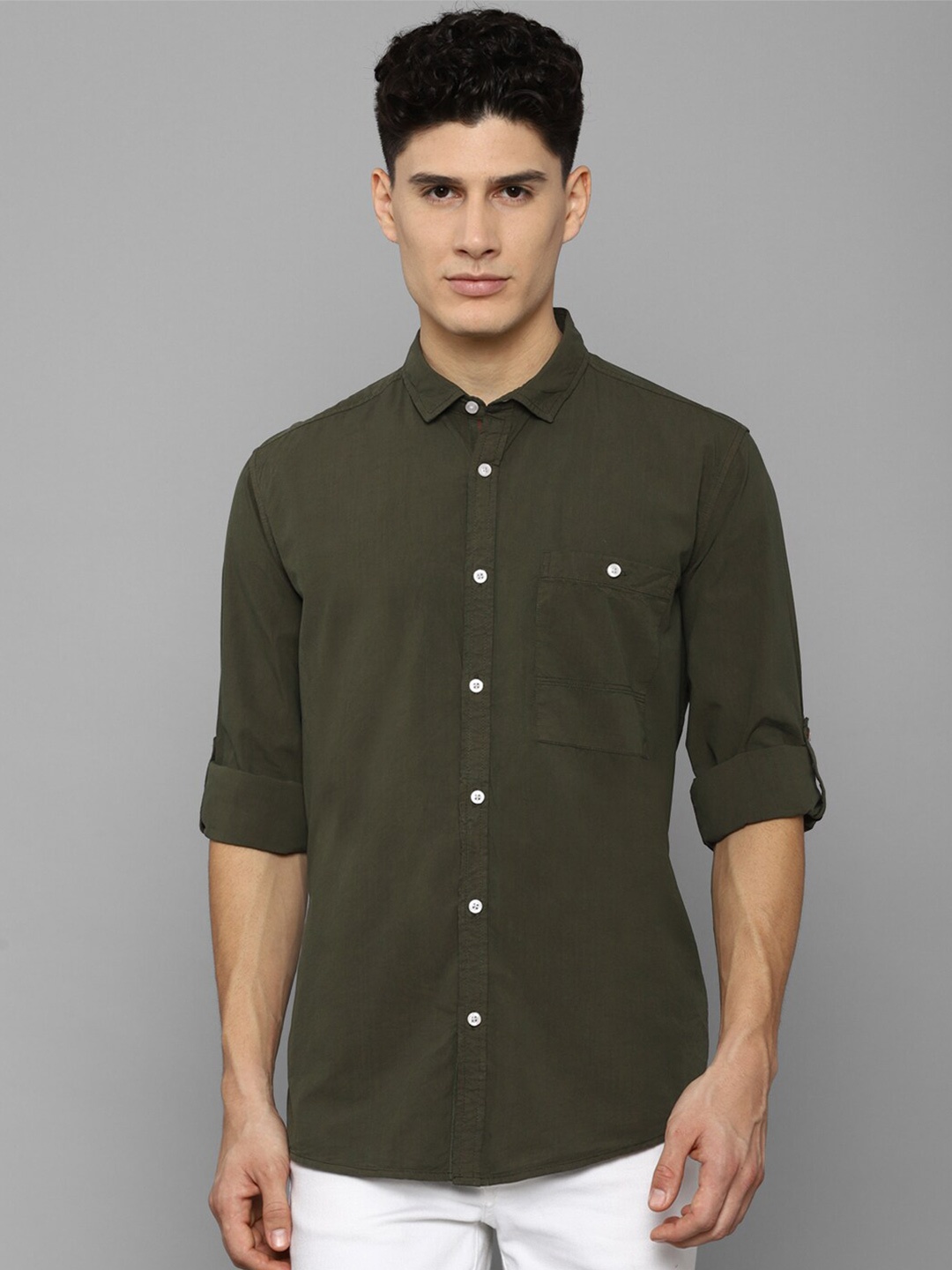 

Louis Philippe Jeans Men Slim Fit Casual Shirt, Olive