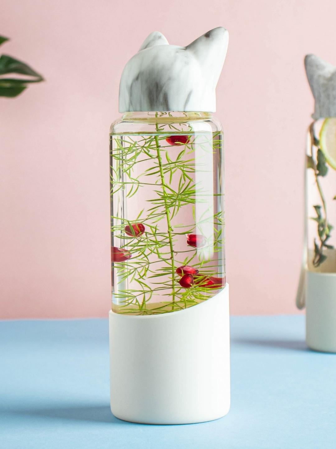 

Nestasia Transparent & White Fox Ear Water Bottle 350 ml