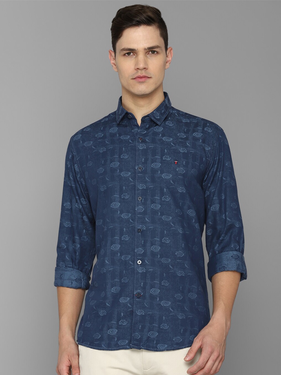 

Louis Philippe Sport Men Navy Blue Slim Fit Printed Casual Shirt