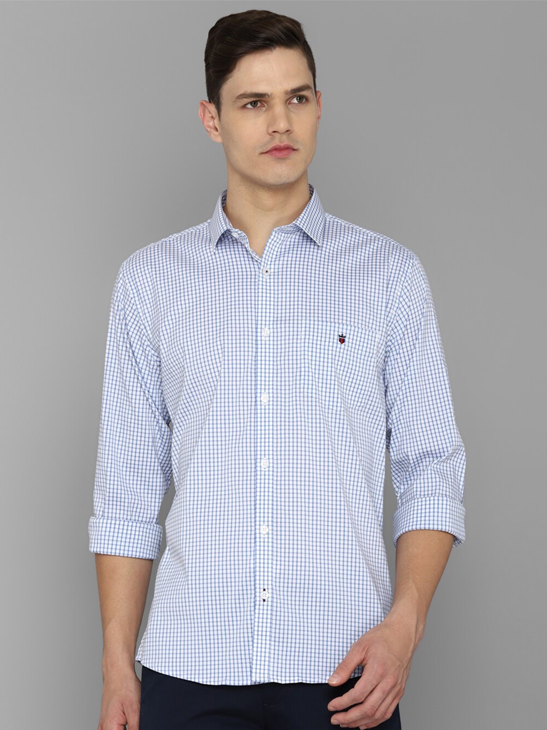 

Louis Philippe Sport Men Blue Slim Fit Micro Checked Casual Shirt