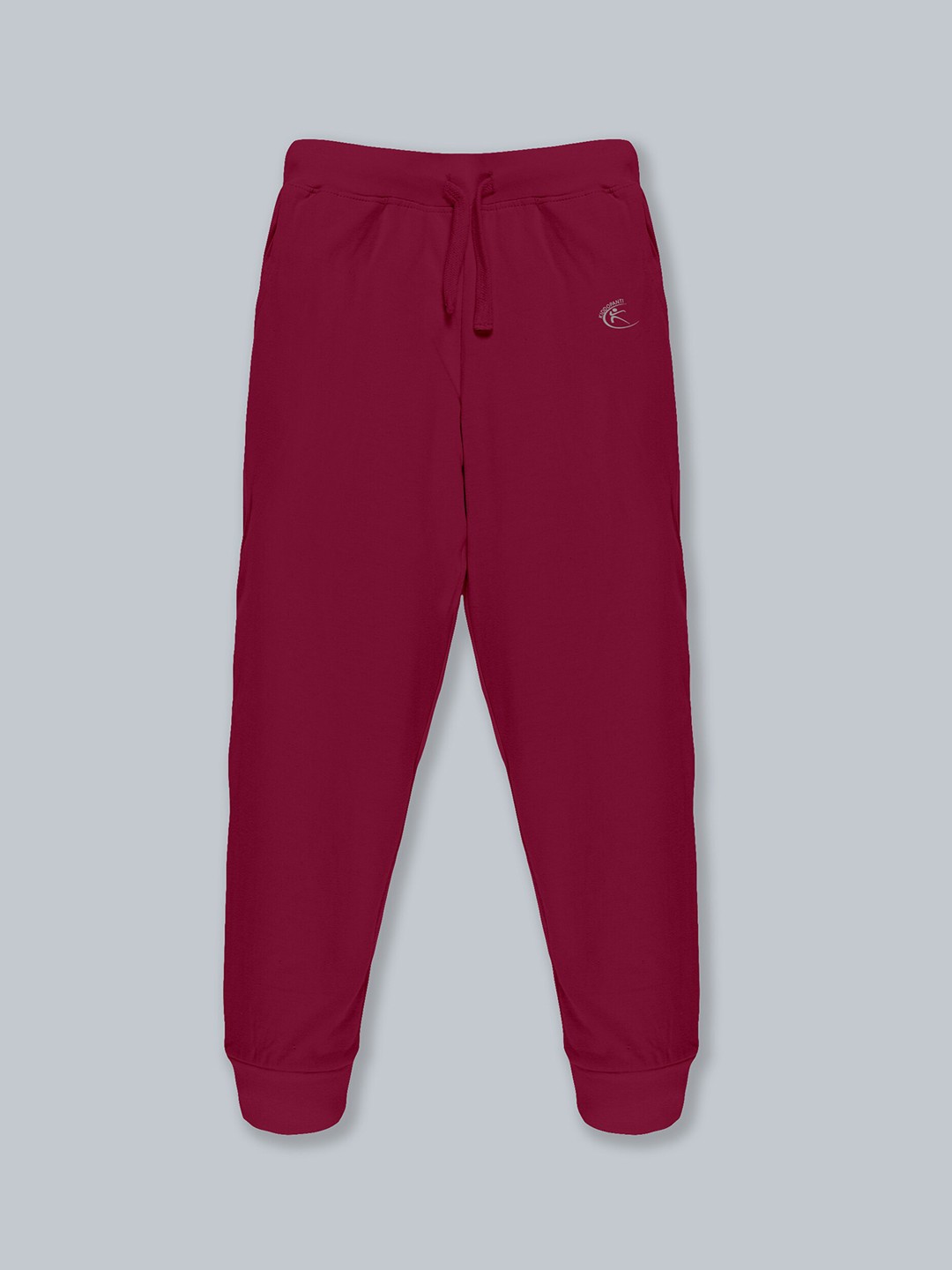 

KiddoPanti Unisex Kids Maroon Solid Cotton Joggers