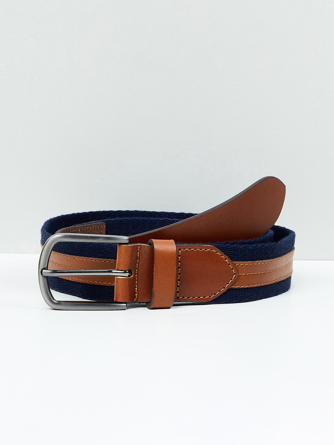 

max Men Printed Leather Belt, Tan