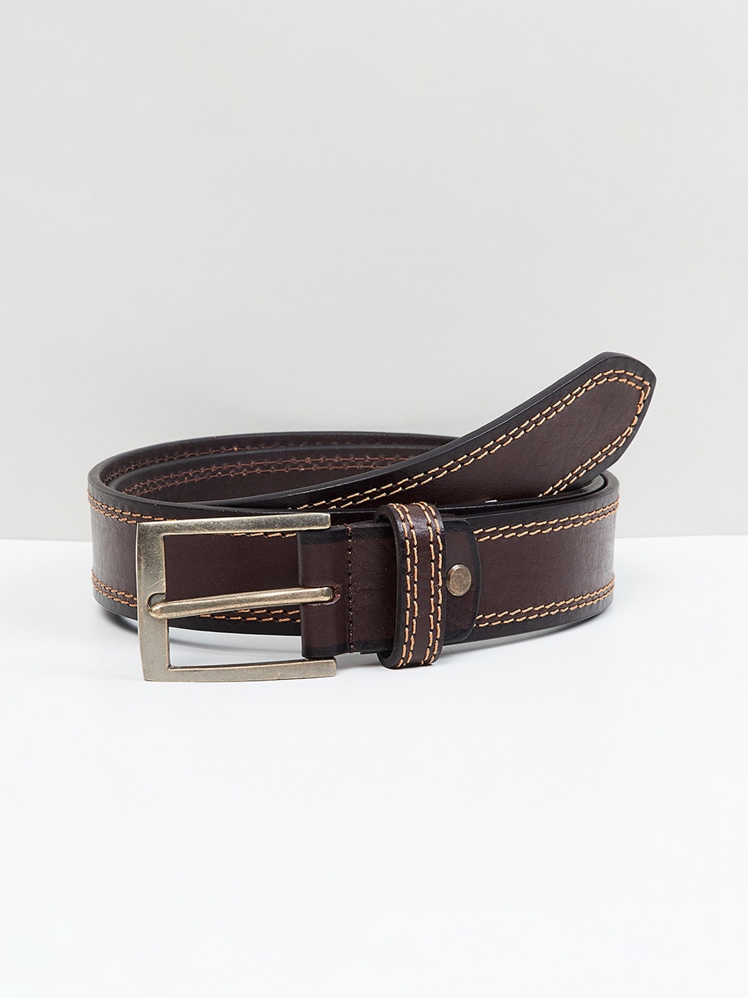 

max Men Leather Belt, Brown