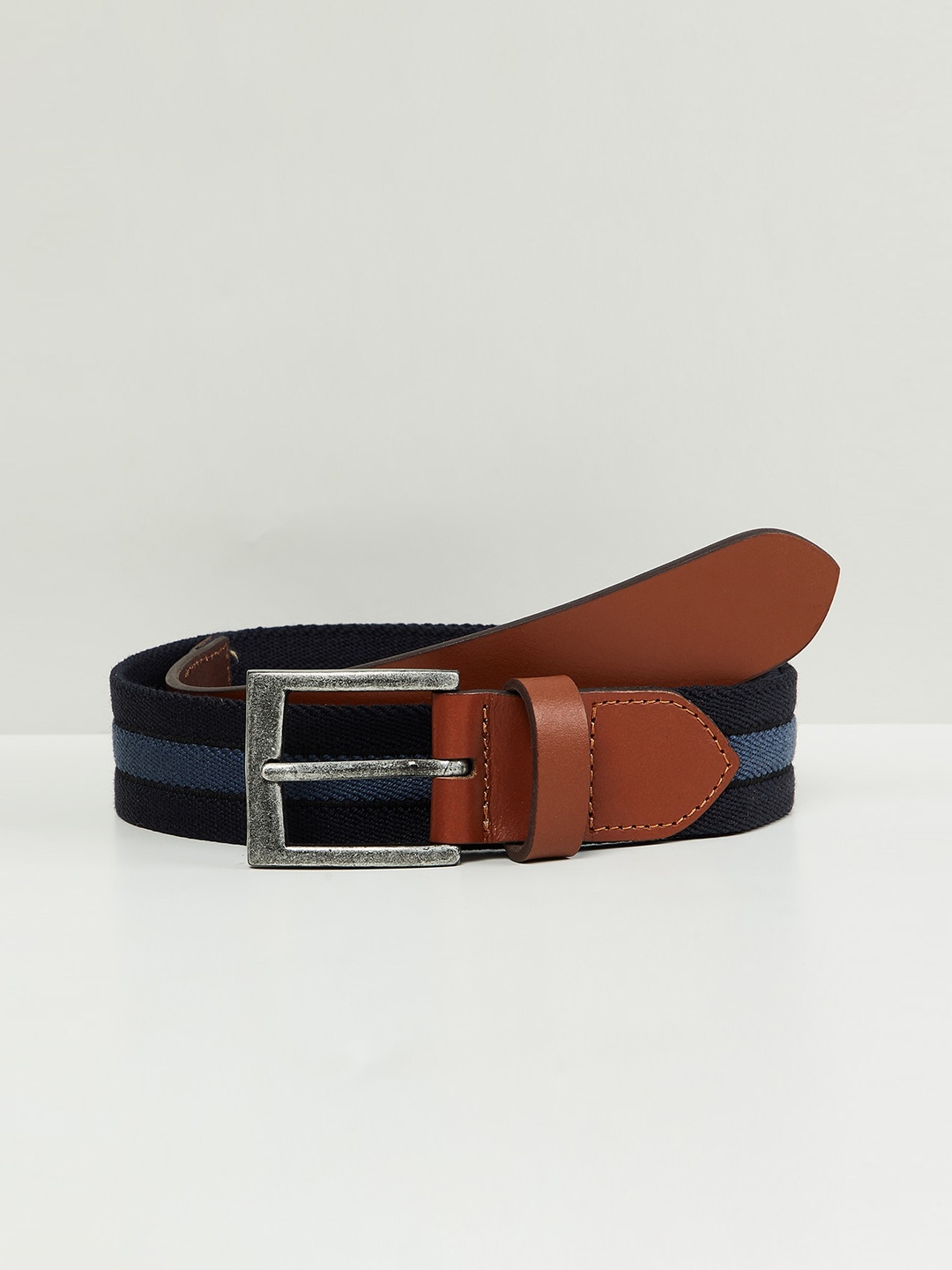 

max Men Blue Leather Formal Belt