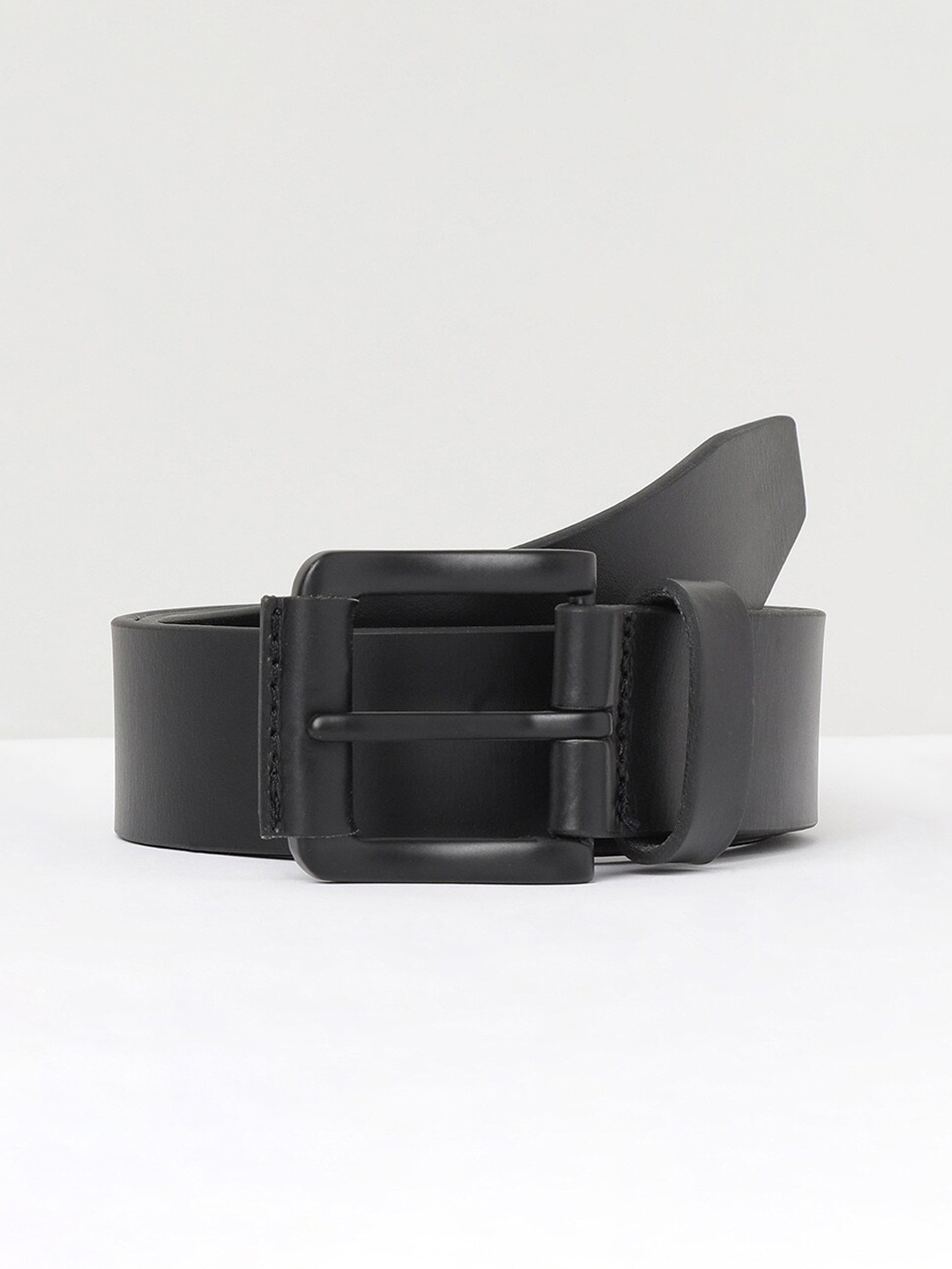 

max Men Black Leather Formal Belt