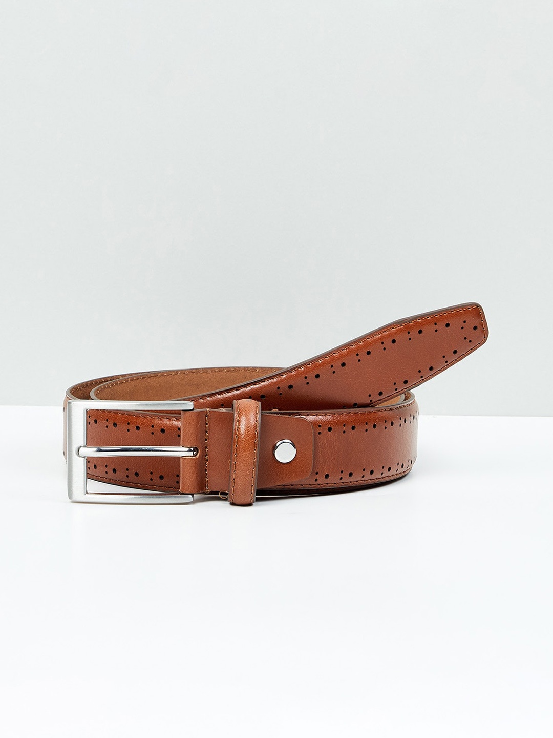 

max Men Leather Belt, Tan