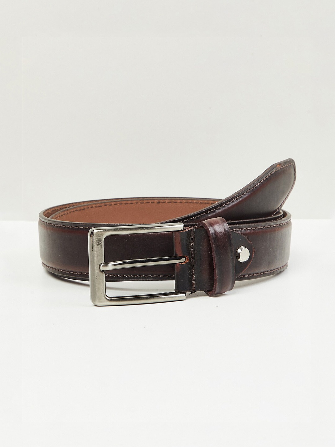 

max Men Leather Belt, Brown