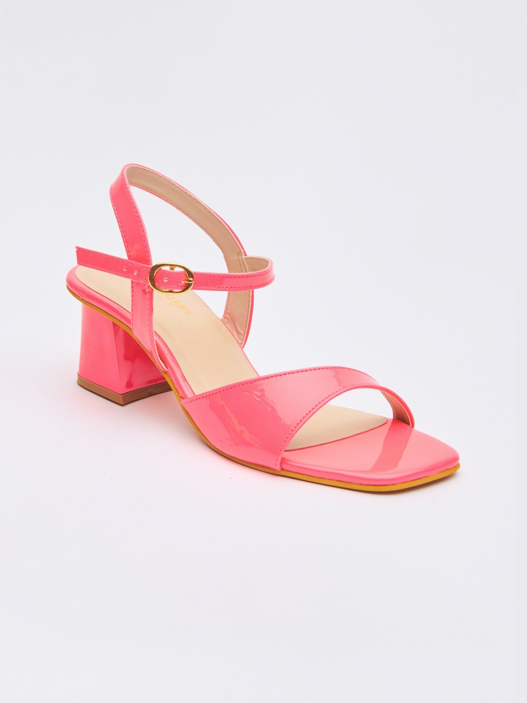 

Tokyo Talkies Pink Block Sandals with Buckles