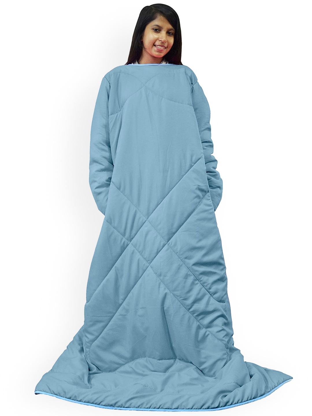 

Divine Casa Blue Mild Winter 150 GSM Single Bed Wearable Comforter