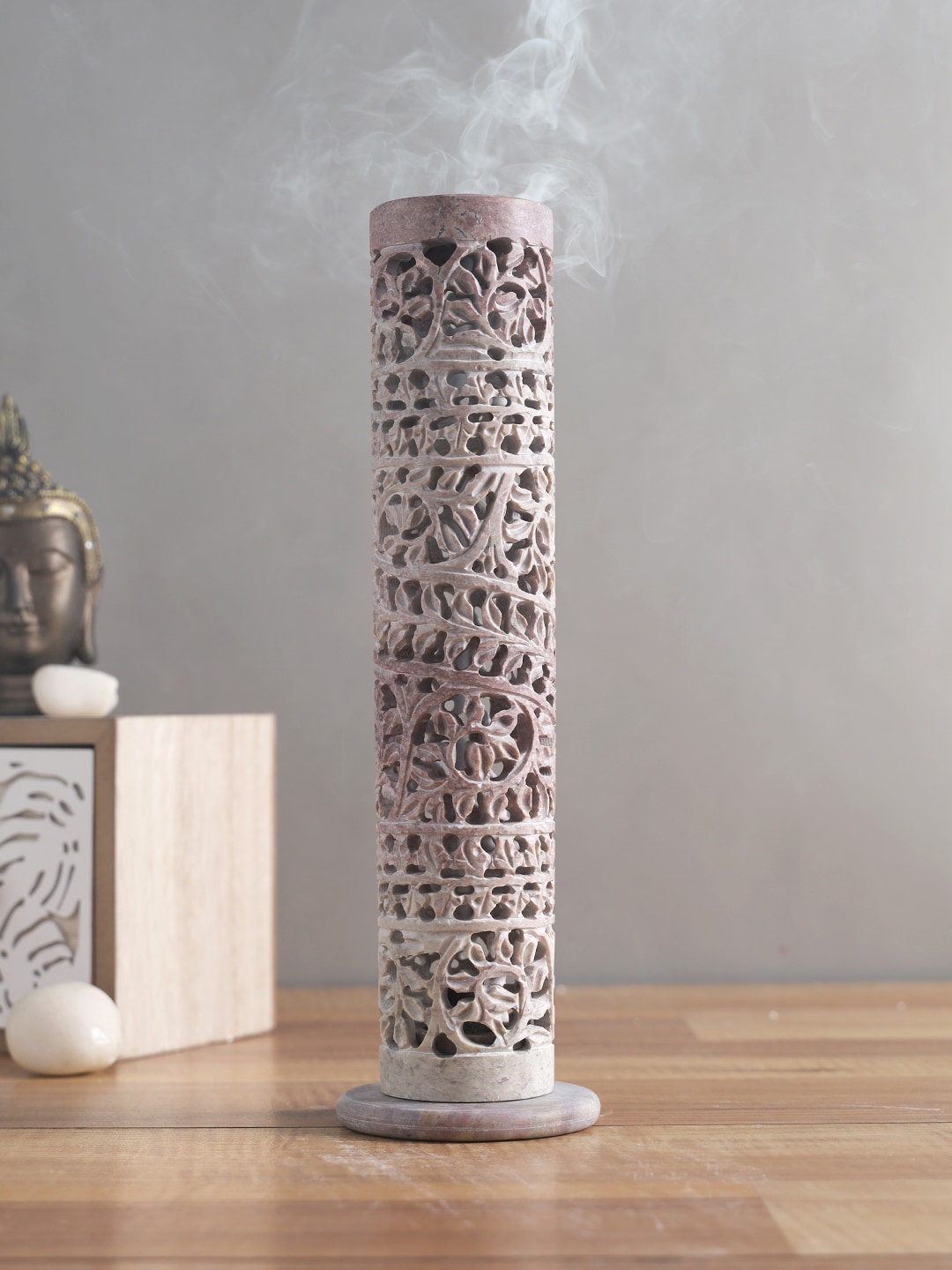 

Aapno Rajasthan White Textured Cylindrical Candle Holders