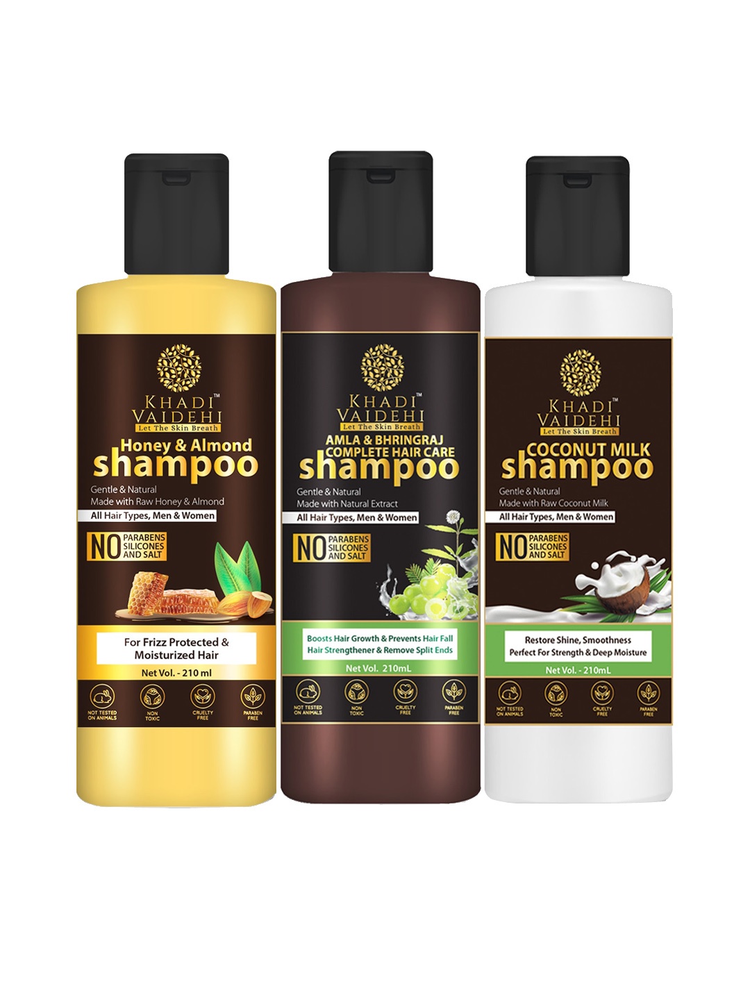 

Khadi Vaidehi Set Of 3 Shampoo 630ml, Multi