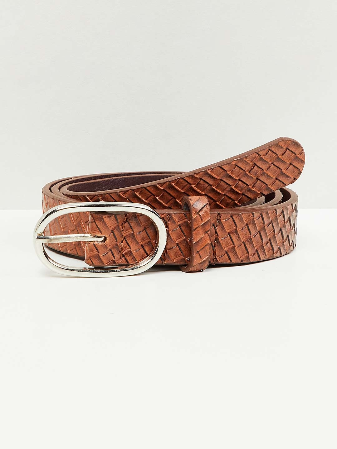

max Women Textured PU Belt, Brown