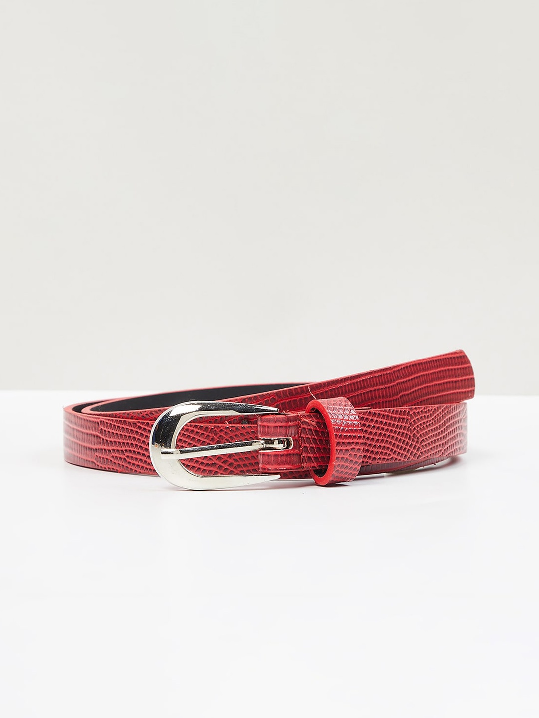 

max Women Textured PU Belt, Red