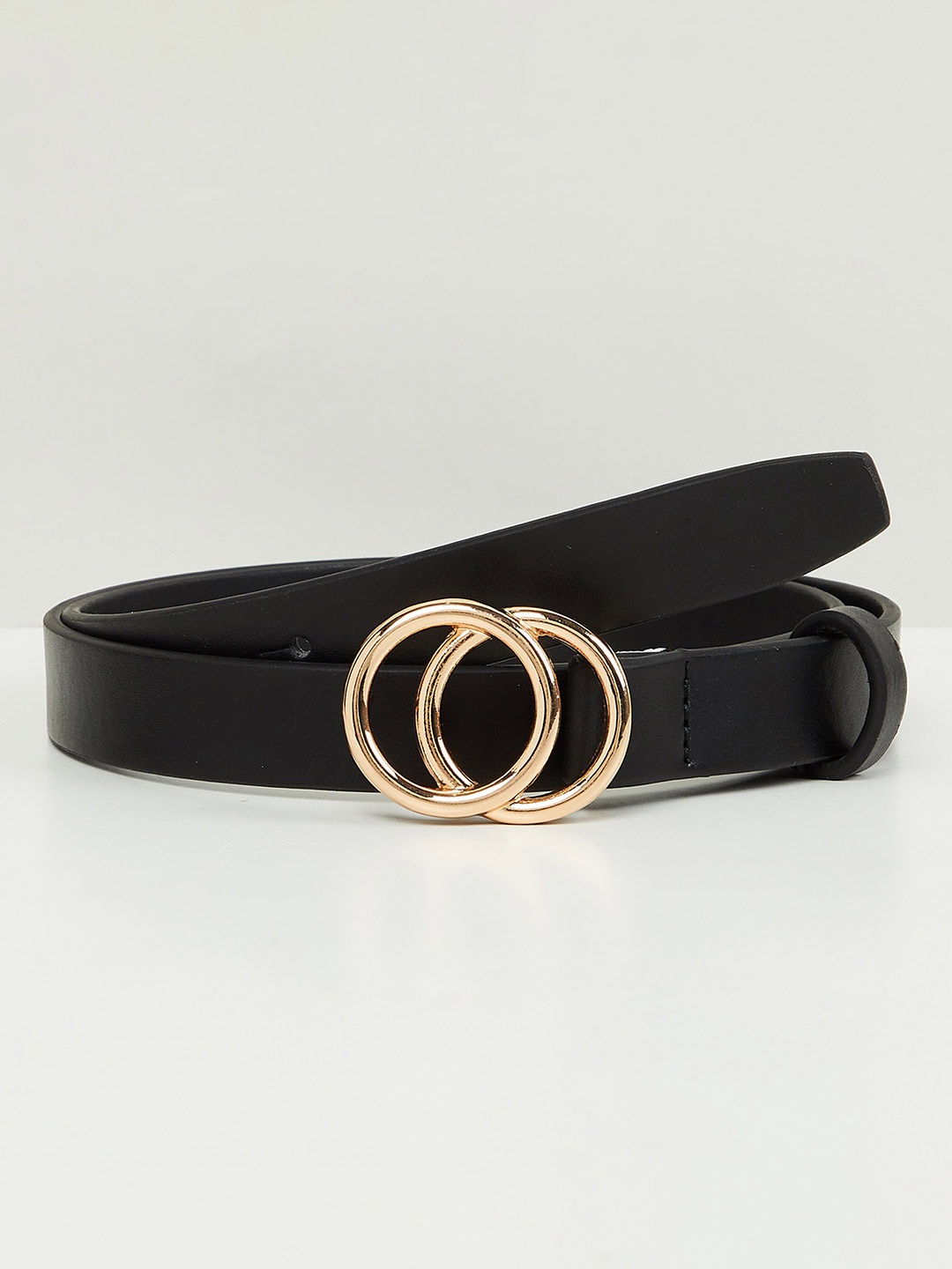 

max Women Solid Slim Fit PU Belt, Black