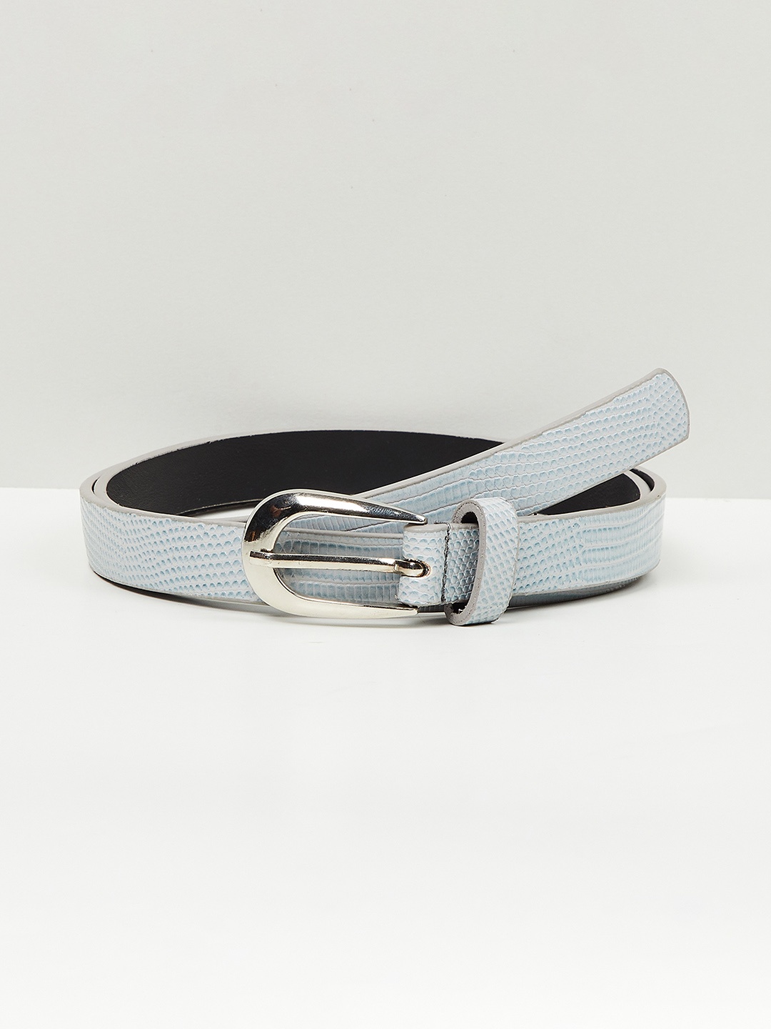 

max Women Textured PU Belt, Grey