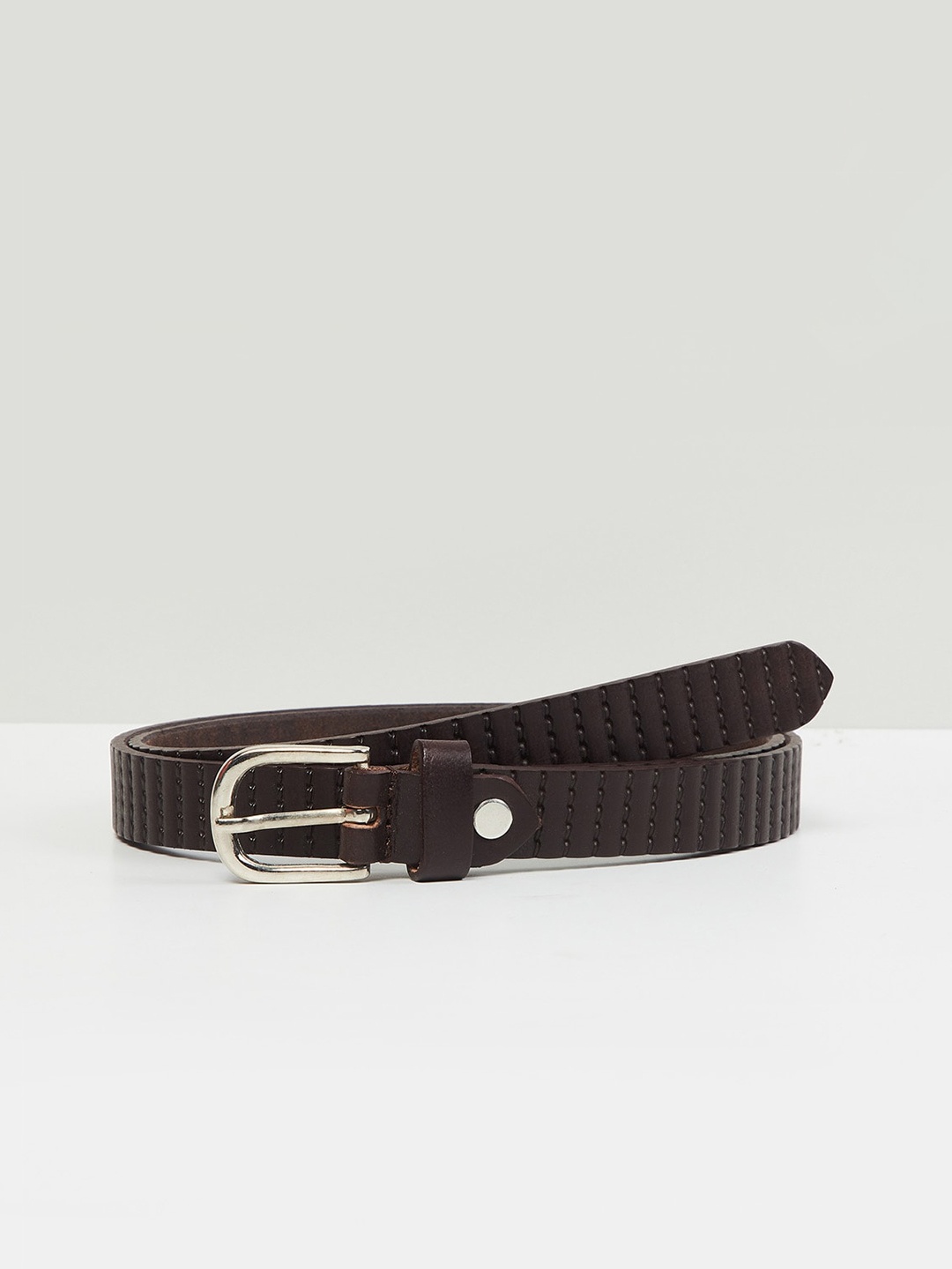 

max Women Brown Textured Formal Belt