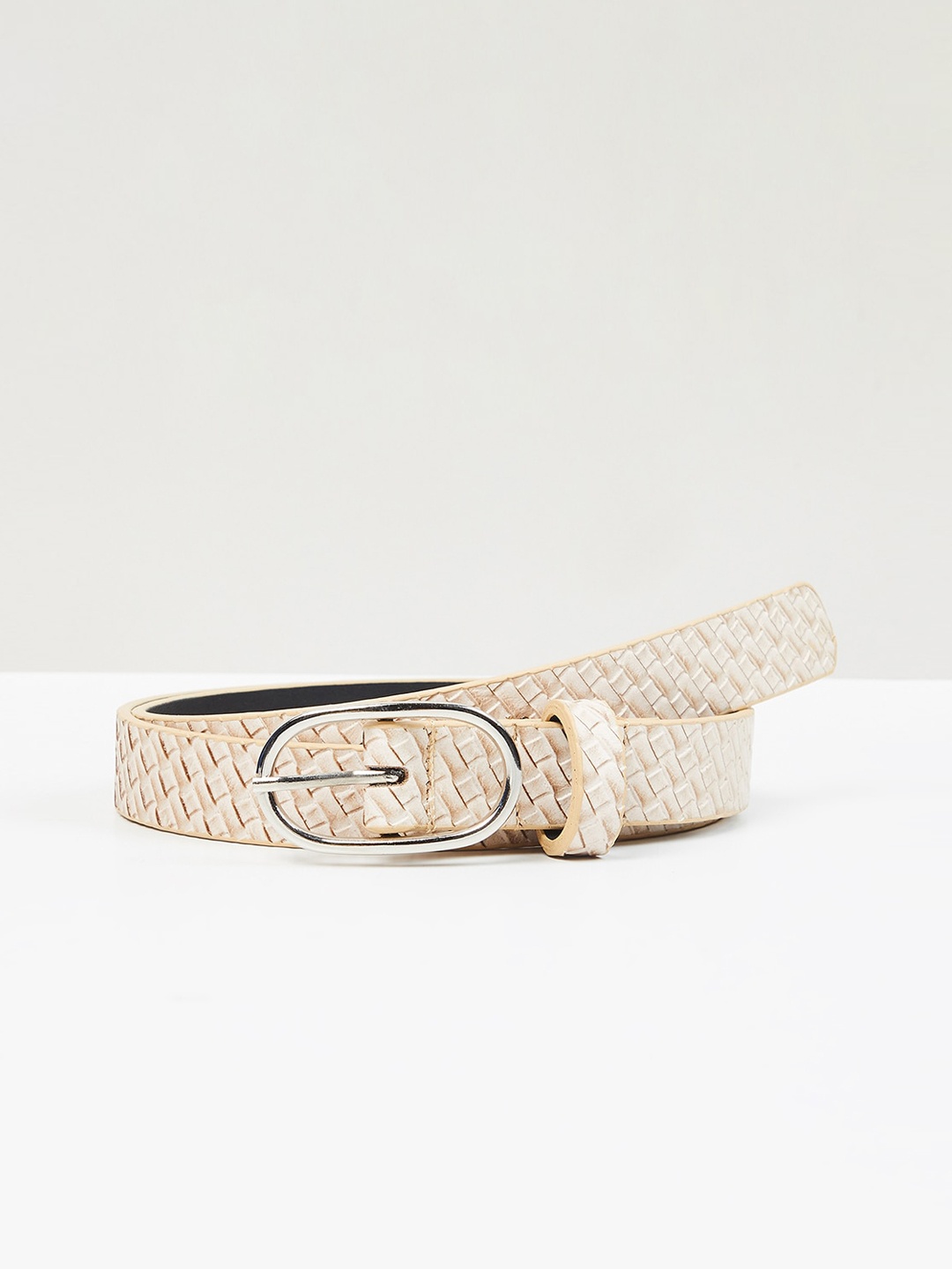 

max Women Beige Textured Formal Belt