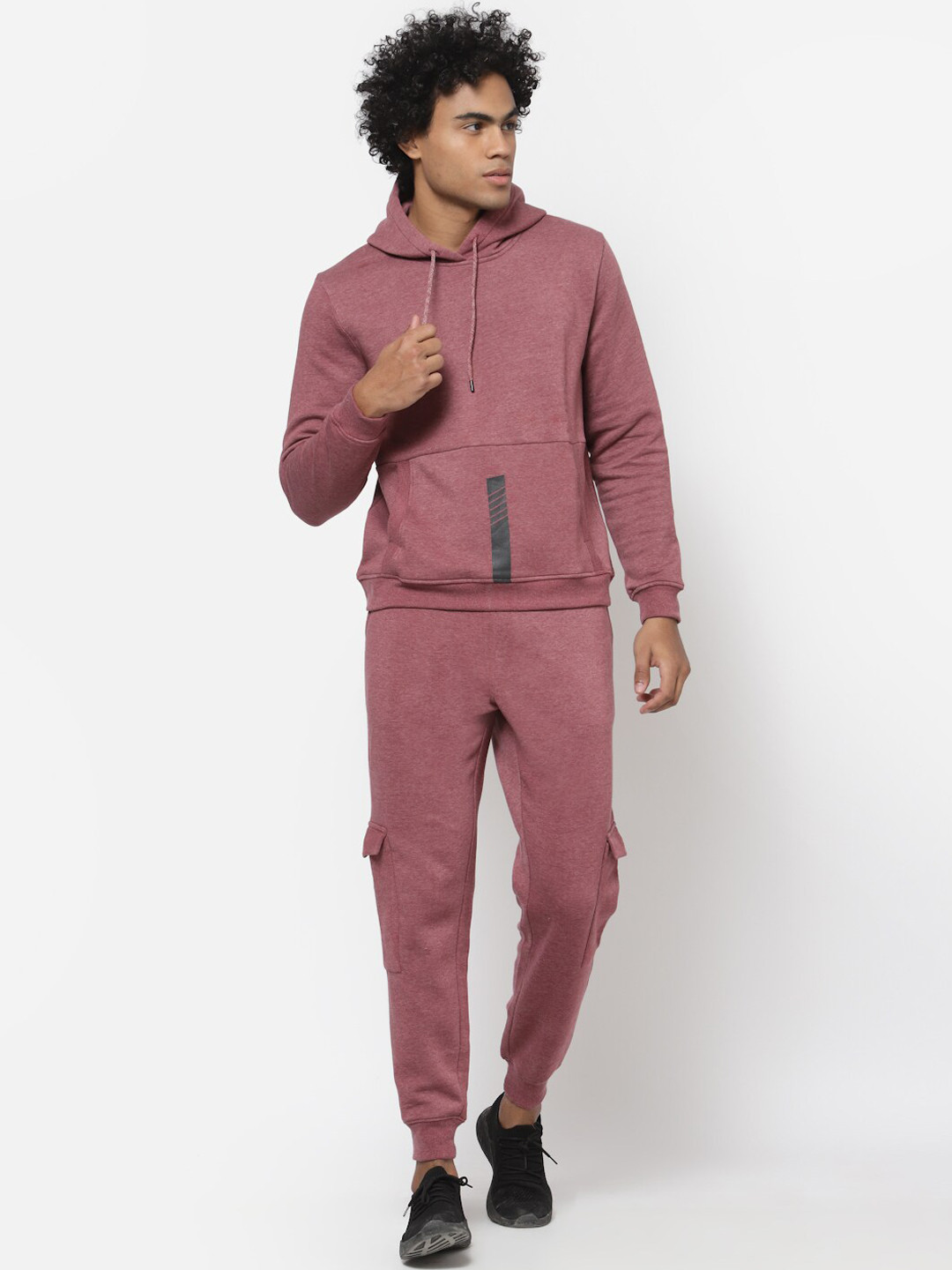 

YOONOY Men Maroon Sweatshirt with Trousers