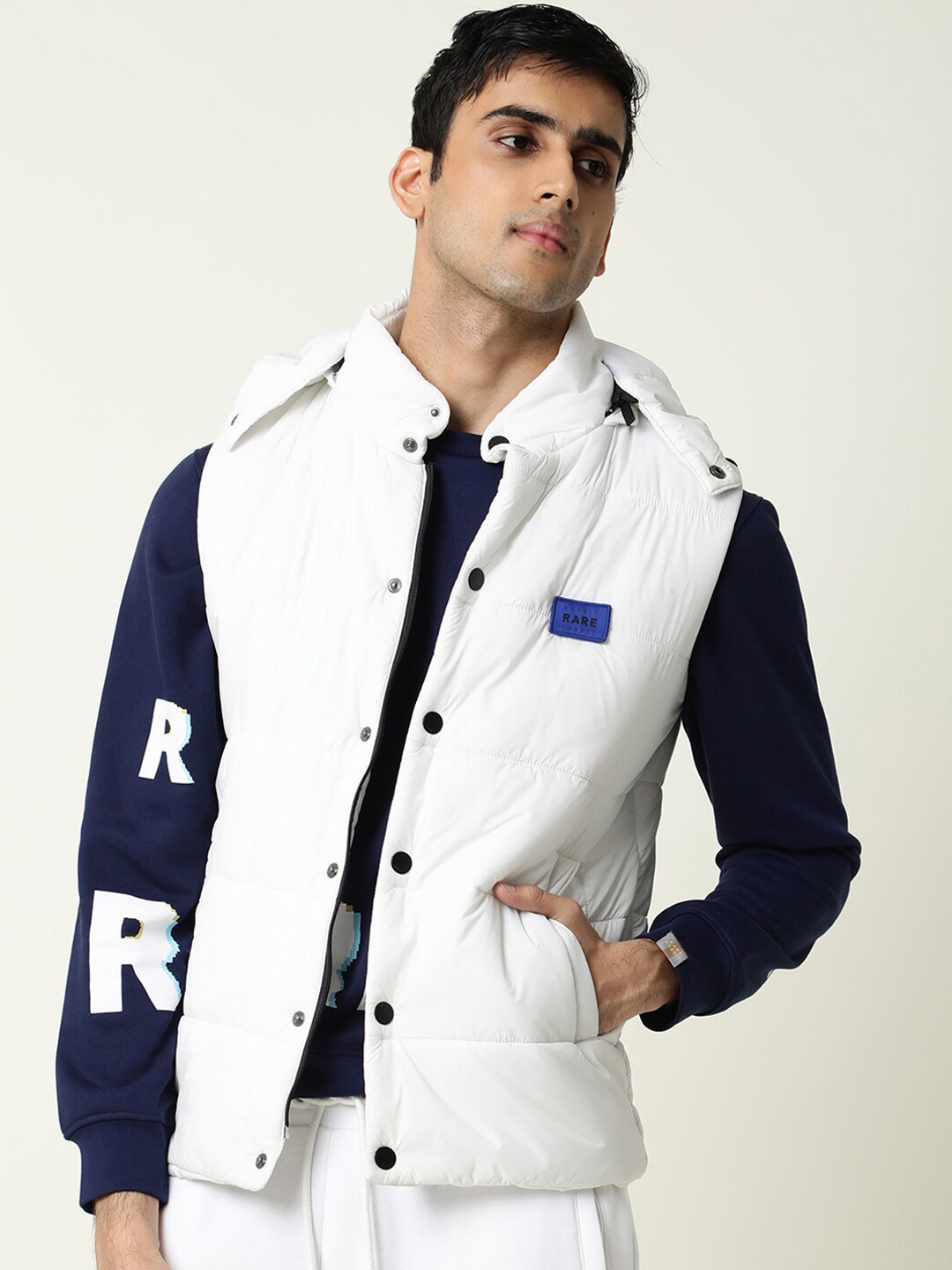 

RARE RABBIT Men Depot Puffer Solid Padded Jacket, White