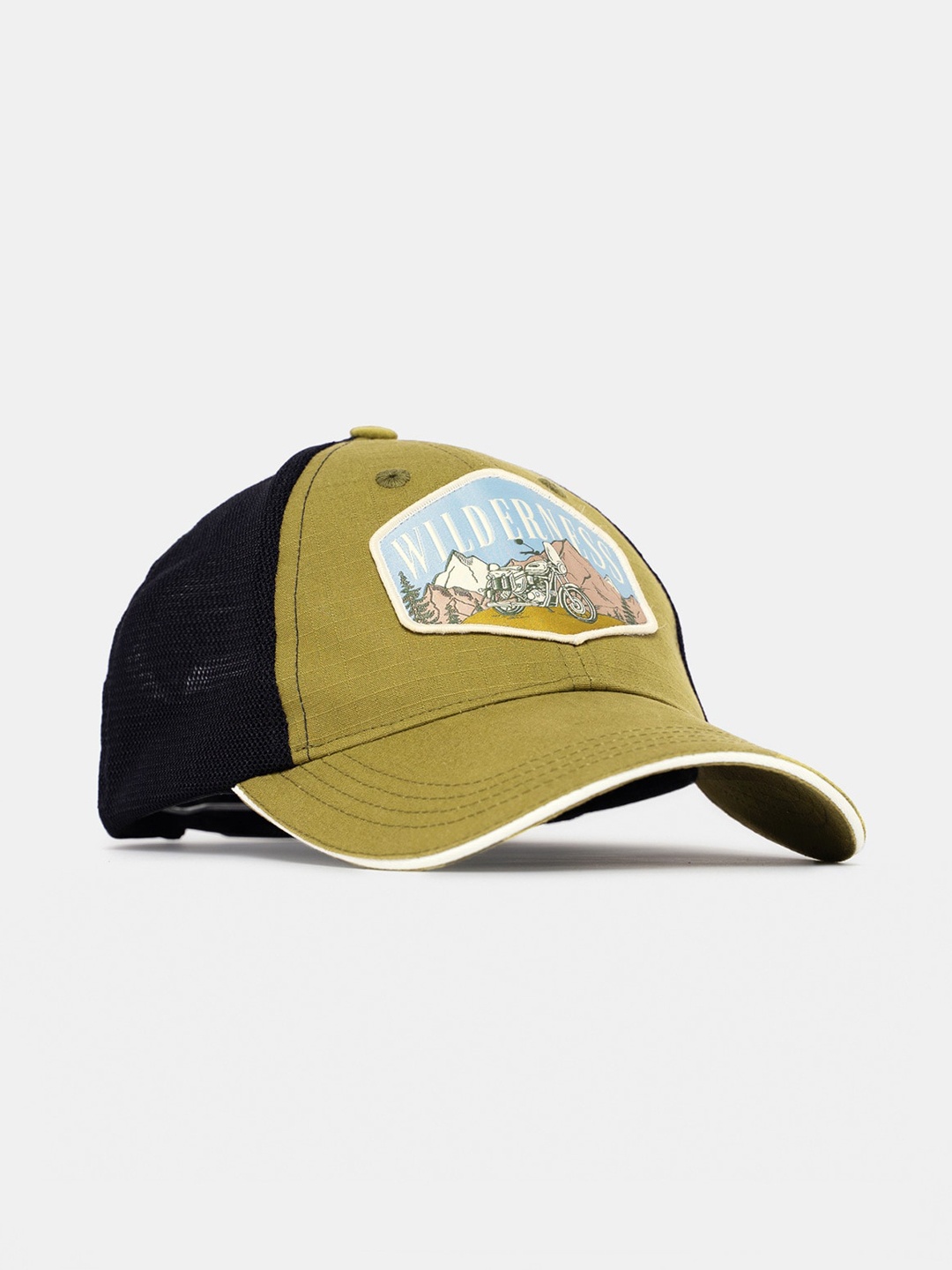 

Royal Enfield Men Colourblocked Baseball Cap, Green