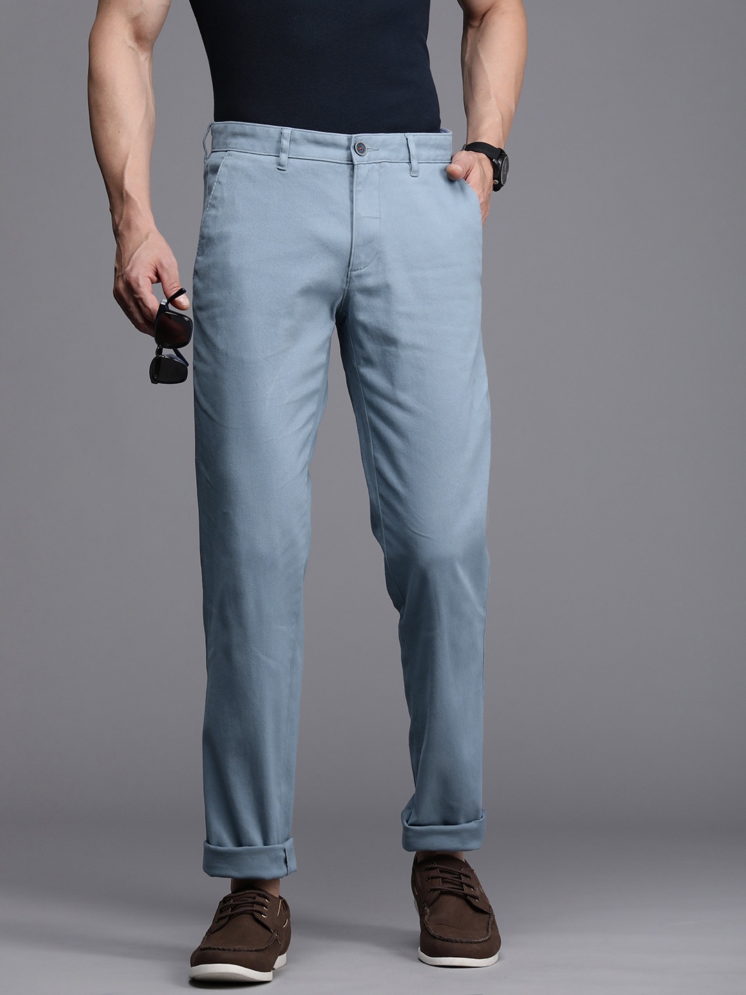 

Louis Philippe Sport Men Comfort Slim Fit Trousers, Blue