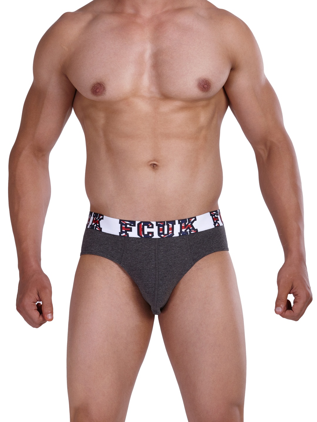 

FCUK Men Charcoal Grey Solid Briefs CBR07