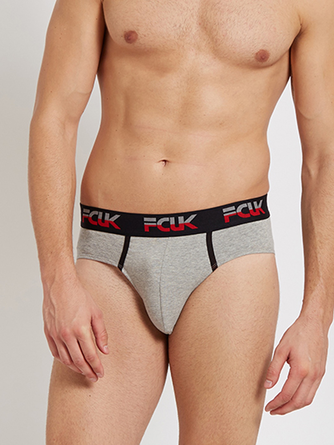 

FCUK Men Grey Active Low-Rise Briefs CBR09