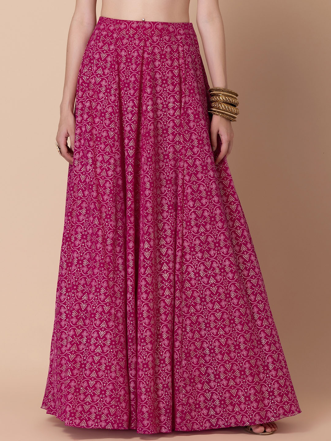 

INDYA X Ridhi Mehra Women Pink Printed Maxi Skirts