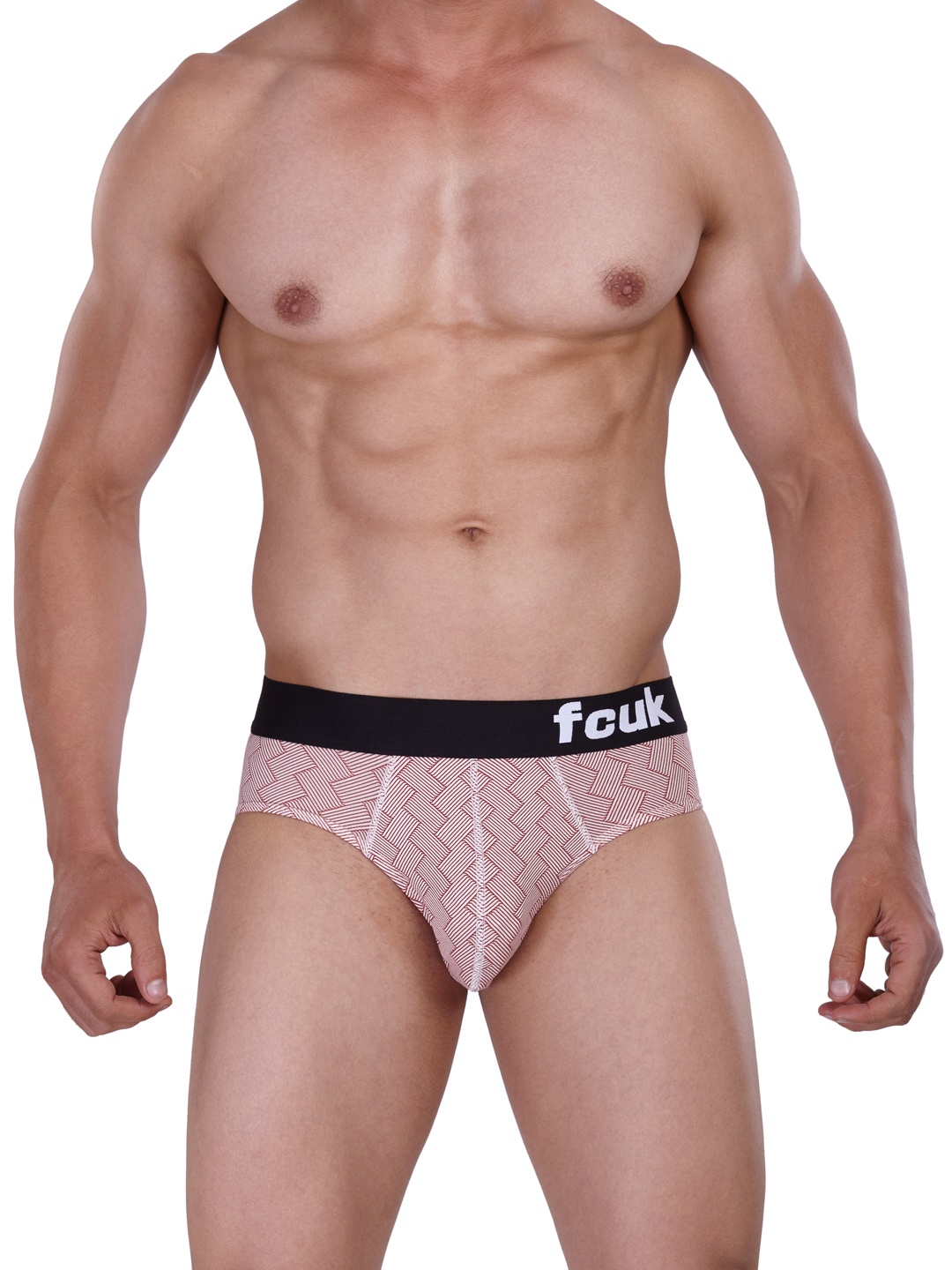 

FCUK Men Red LINEAR GEOMETRICS Printed Hip Briefs M1AAA