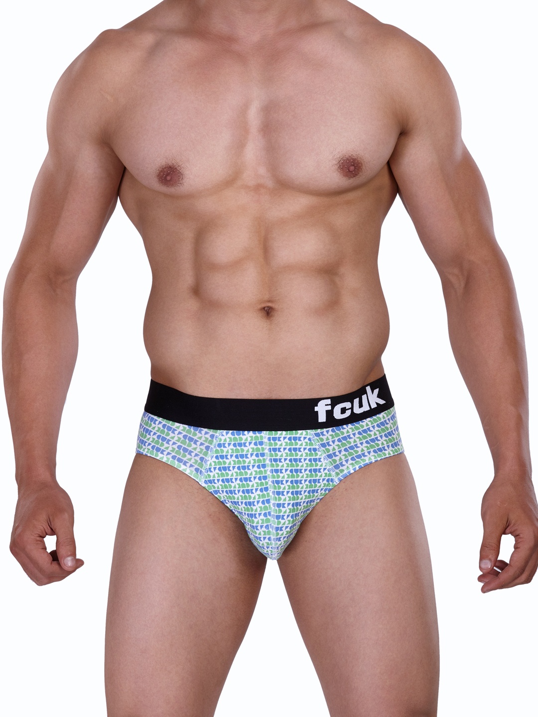 

FCUK Marque Men Green & White Printed Briefs M1AAE