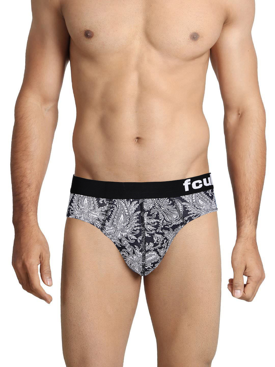 

FCUK Men White & Black Paisley Printed Briefs M1AAJ