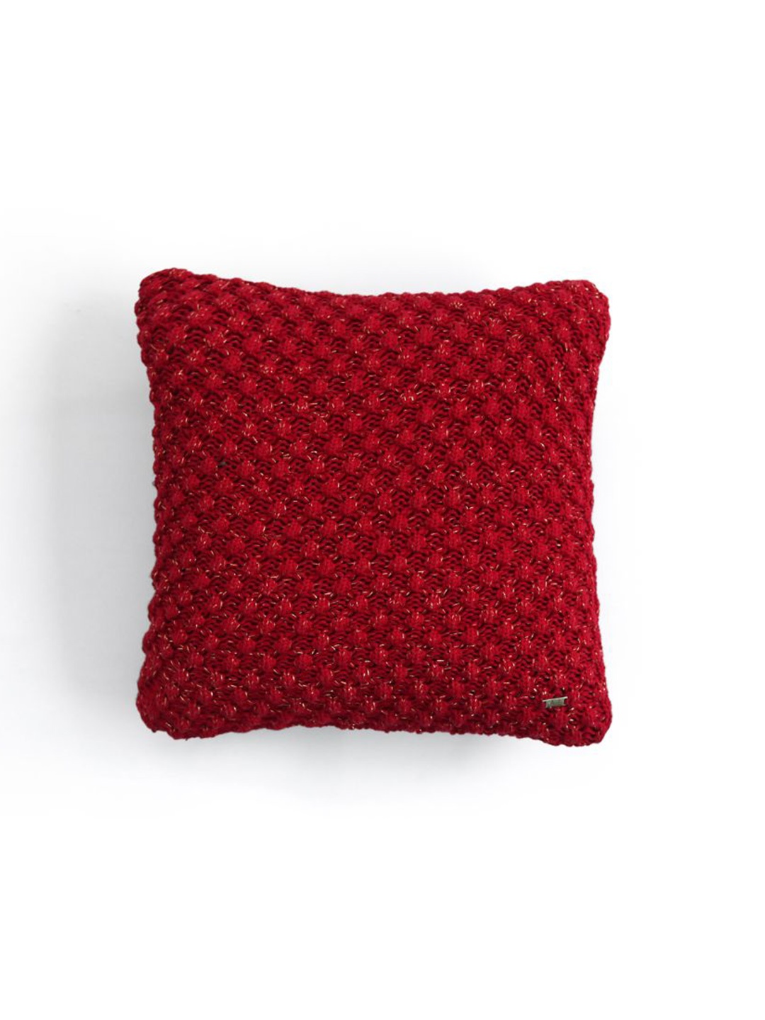 

Pluchi Red & Gold-Toned Pure Cotton Knitted Cushion Cover