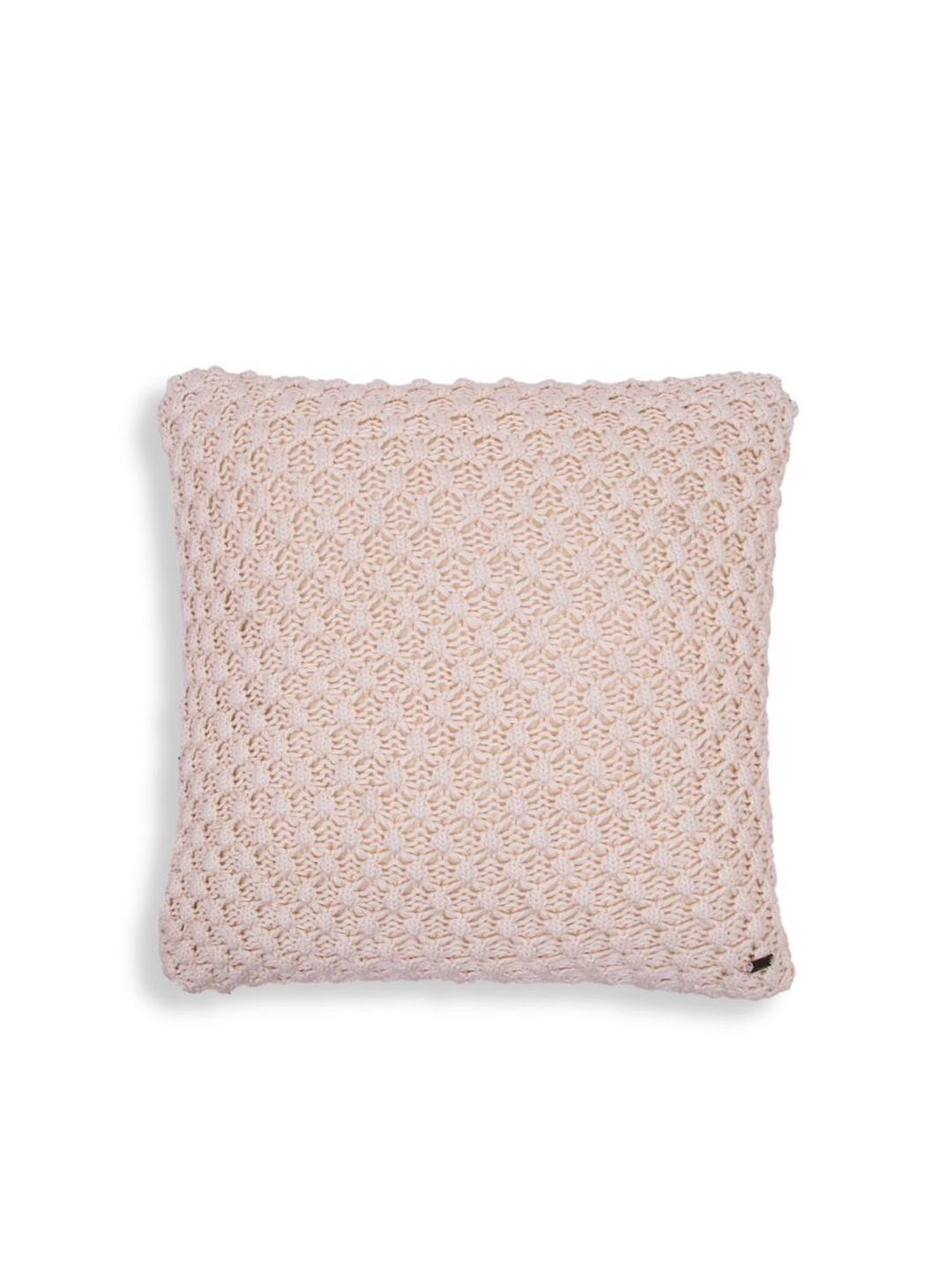 

Pluchi Off White Square Self Design Pure Cotton Knitted Cushion Cover