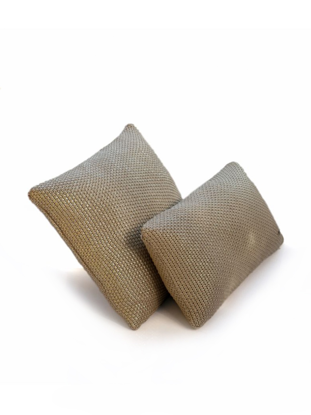 

Pluchi Beige & Gold-Toned Square Cotton Knitted Cushion Cover