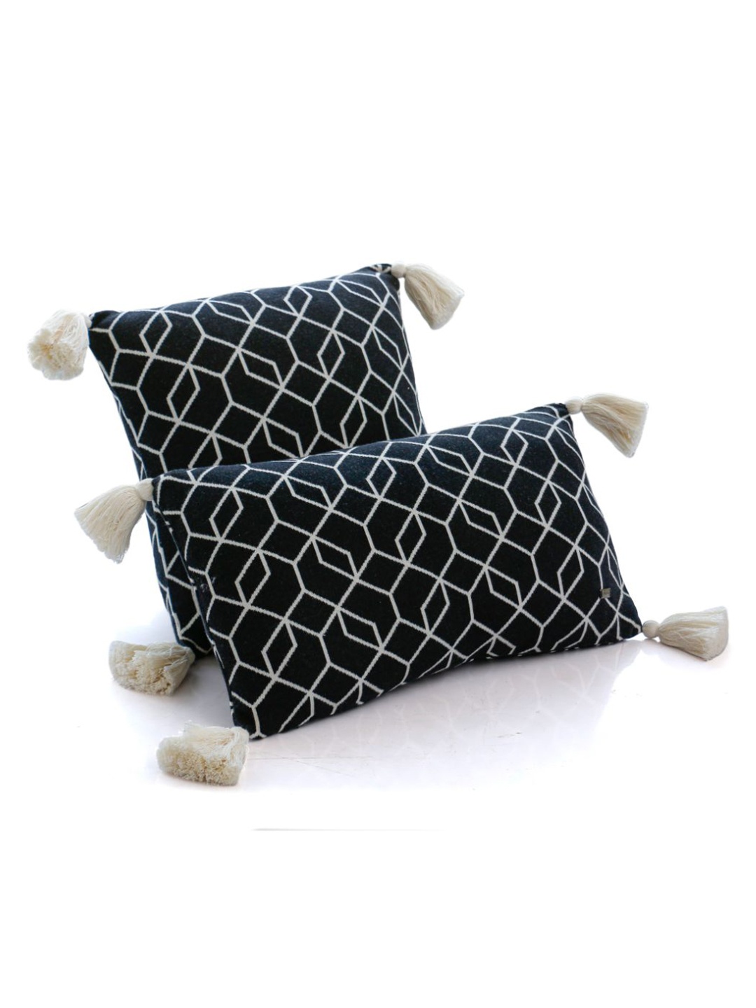 

Pluchi Black & White Geometric Rectangle Cotton Cushion Covers