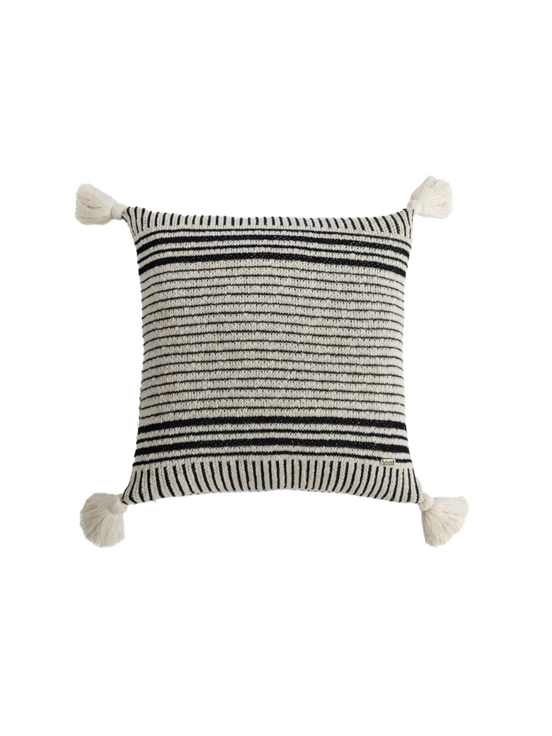 

Pluchi Cream-Coloured & Black Square Cotton Cushion Covers