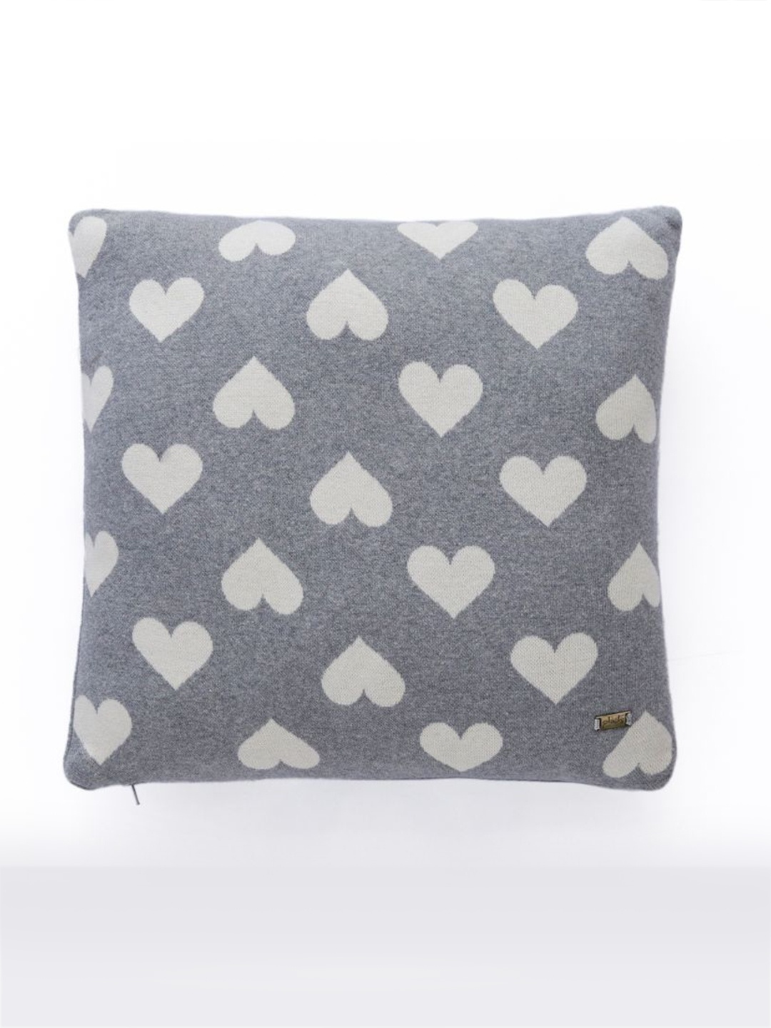 

Pluchi Grey Melange & White Square Cotton Cushion Covers