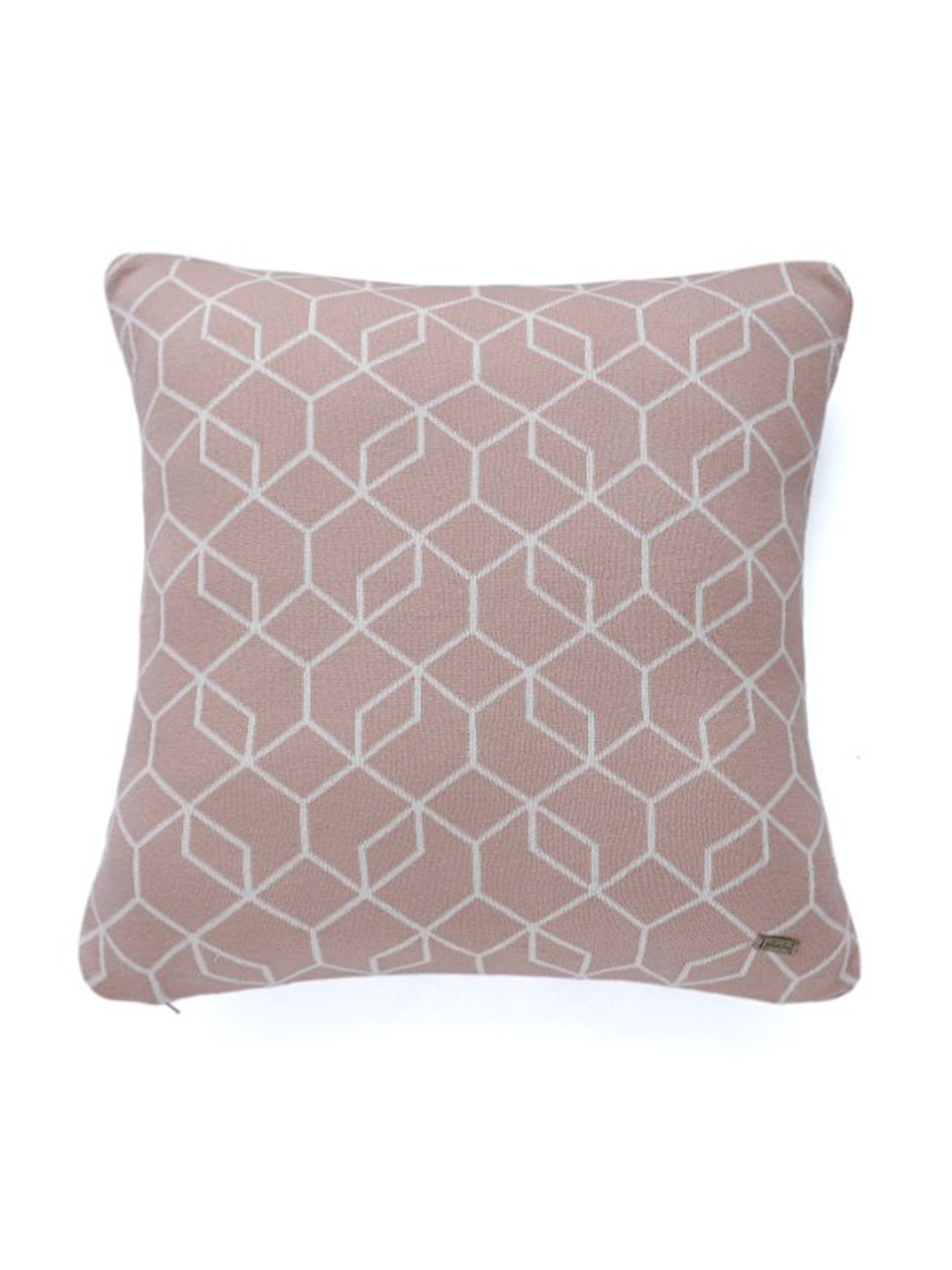 

Pluchi Pink & White Geometric Square Cotton Cushion Covers