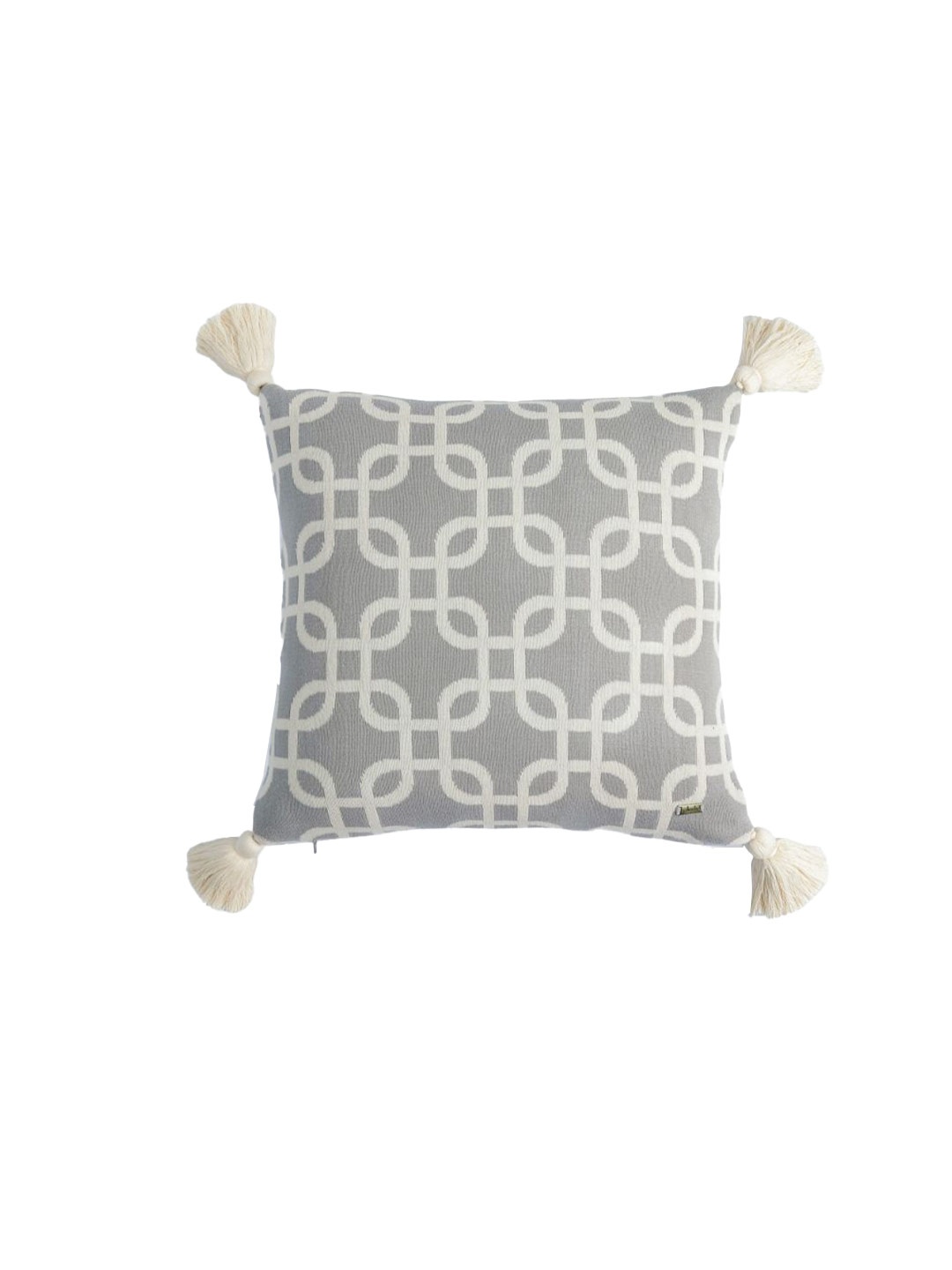 

Pluchi Grey Melange & White Geometric Square Cotton Cushion Covers