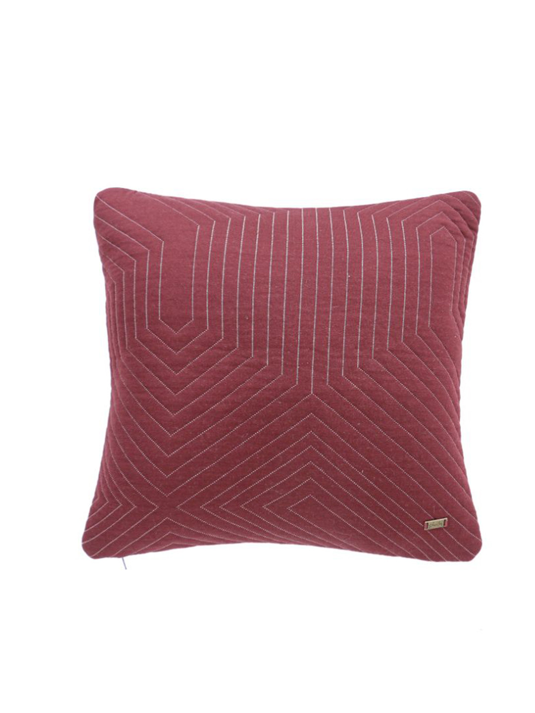 

Pluchi Maroon & Pink Geometric Square Cotton Cushion Covers